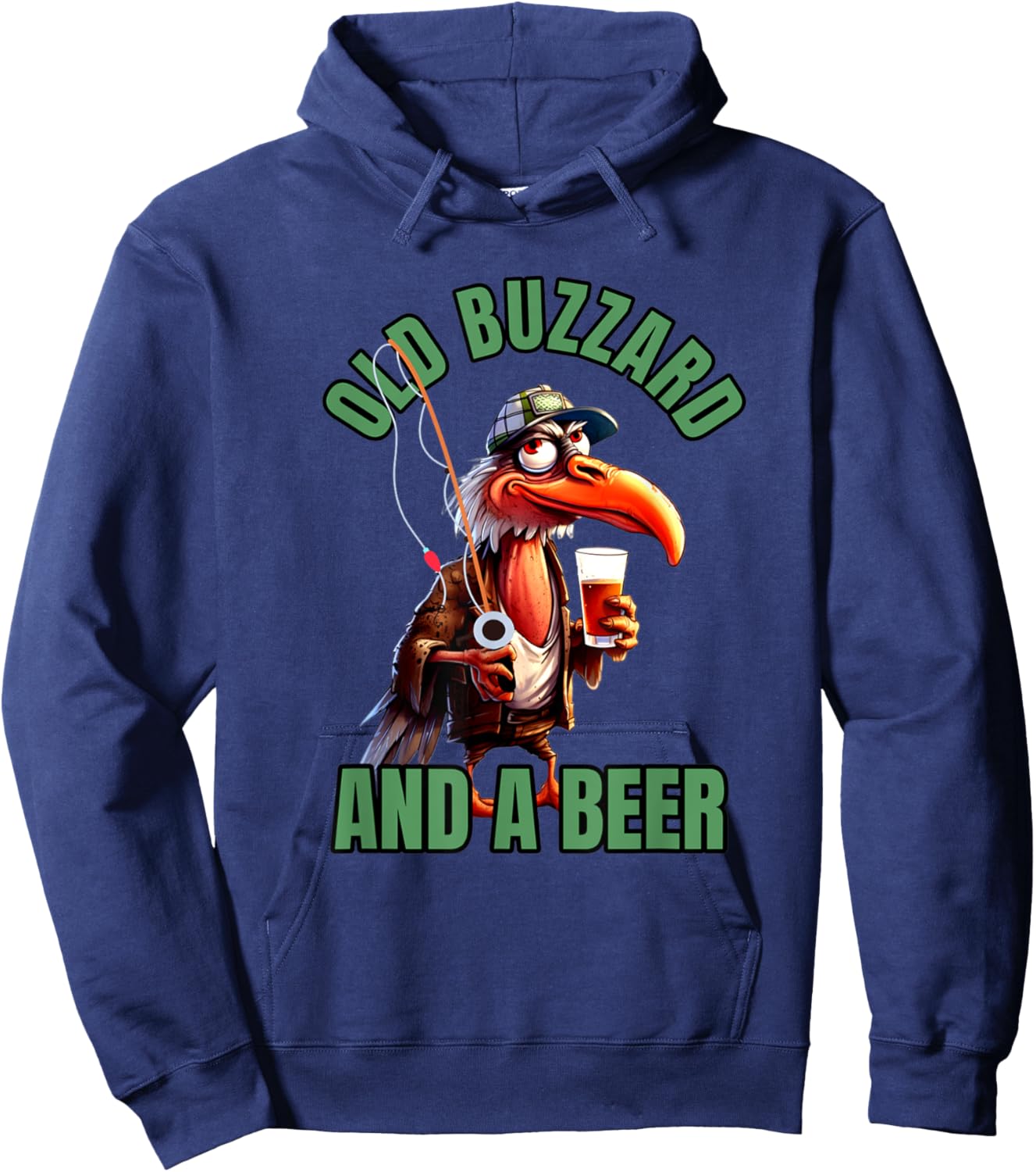 Old Buzzard And Beer Old Man Beer Lovers Senior Grandpa Hoodie - Hoodie | Navy