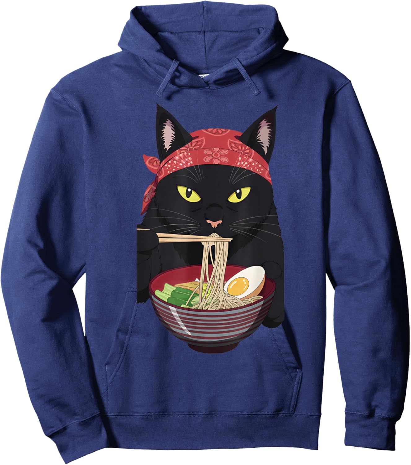 ramen cat Japanese Kawaii Cat Anime Hoodie - Hoodie | Navy