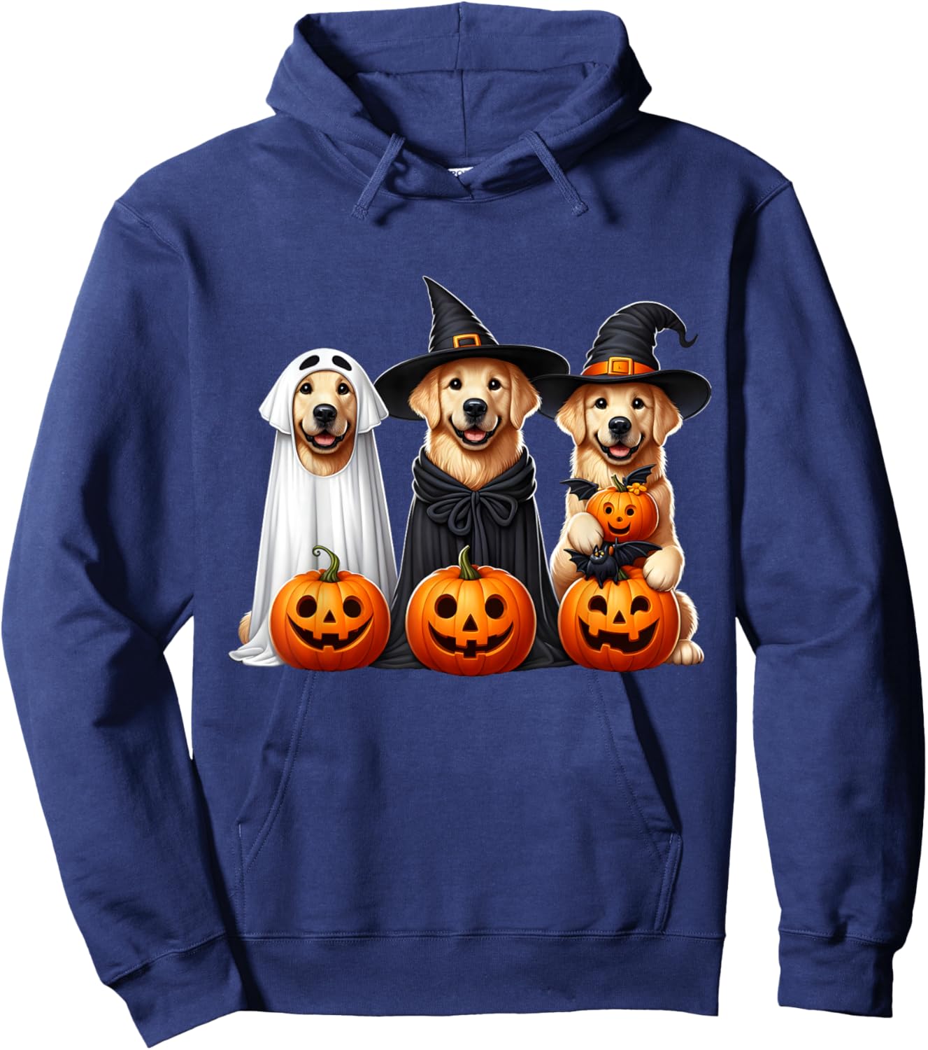 Golden Retriever Ghost Halloween Dog Lovers Men Women Kids Hoodie - Hoodie | Navy