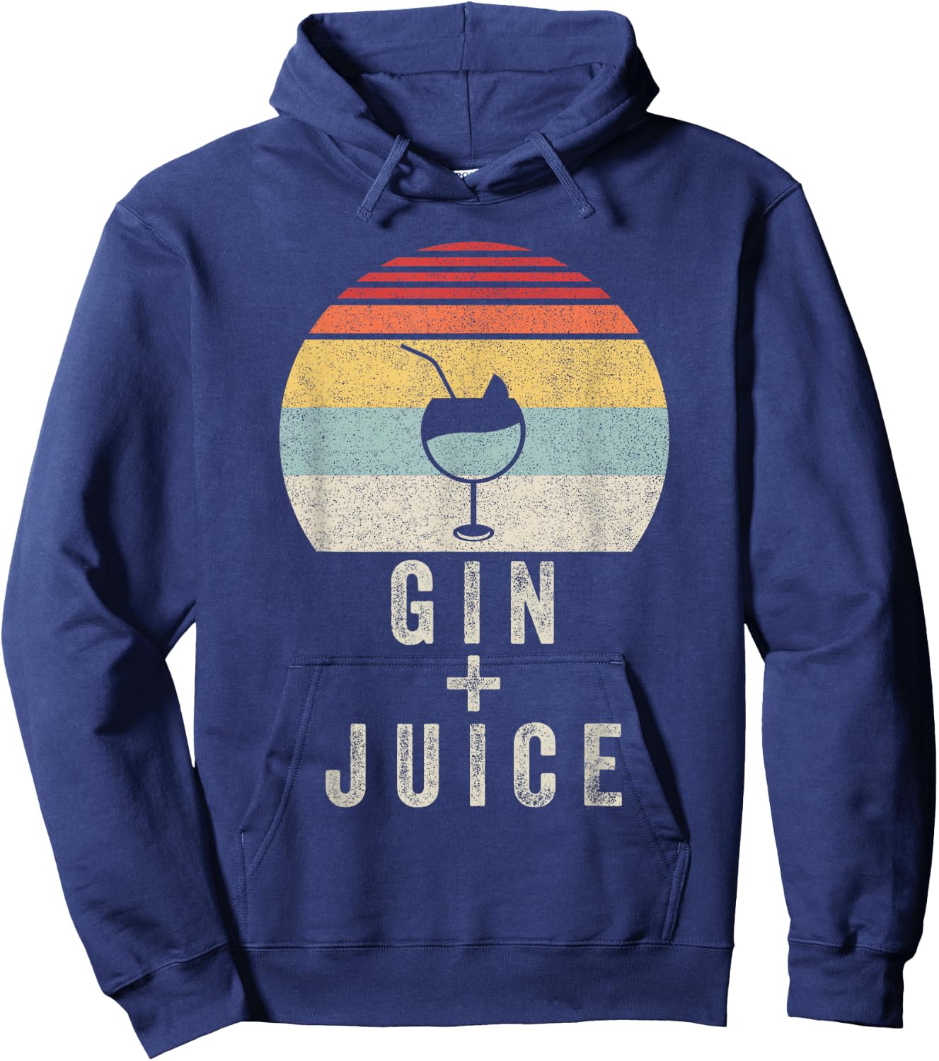 Vintage Retro Gin + Juice Hoodie - Hoodie | Navy