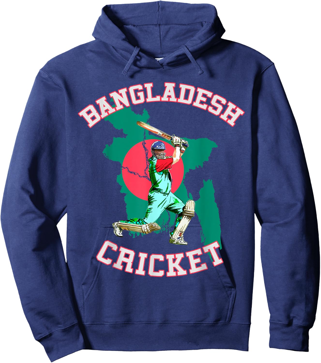 Bangladeshi Batsman Shirt - Bangladesh Tiger Cricket Cup Fan Hoodie - Hoodie | Navy
