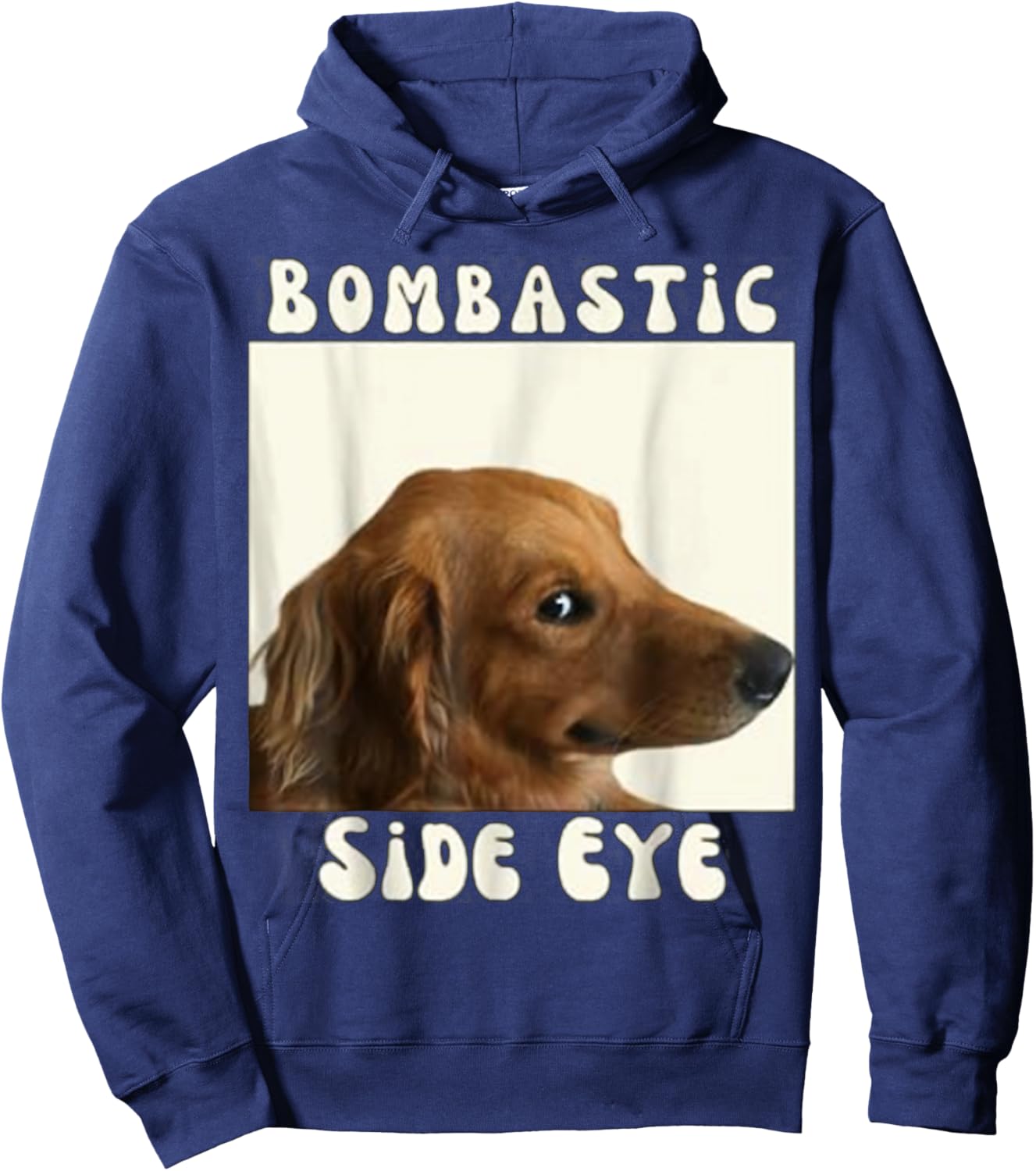Bombastic Side Eye Funny Dog Meme Sarcastic Saying Men Women Kids Hoodie - Hoodie | Navy