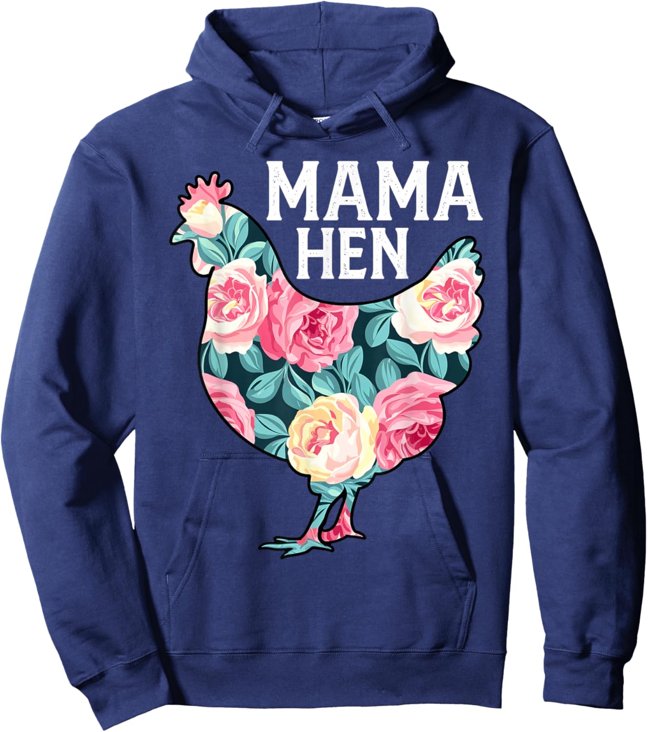 Funny Mother's Day Mama Hen Chicken Mom Farm Hoodie - Hoodie | Navy