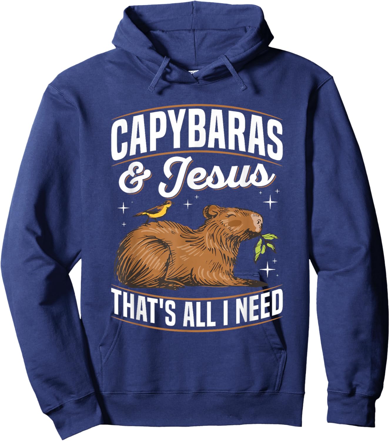 Capybaras & Jesus-that's all I need Quote for a Capybara Fan Hoodie - Hoodie | Navy