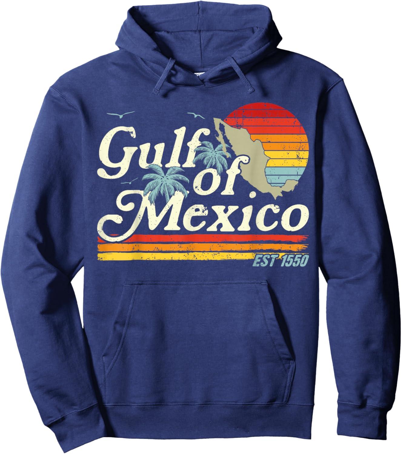 Golfo de México Retro Gulf of Mexico Est 1550 Hoodie - Hoodie | Navy