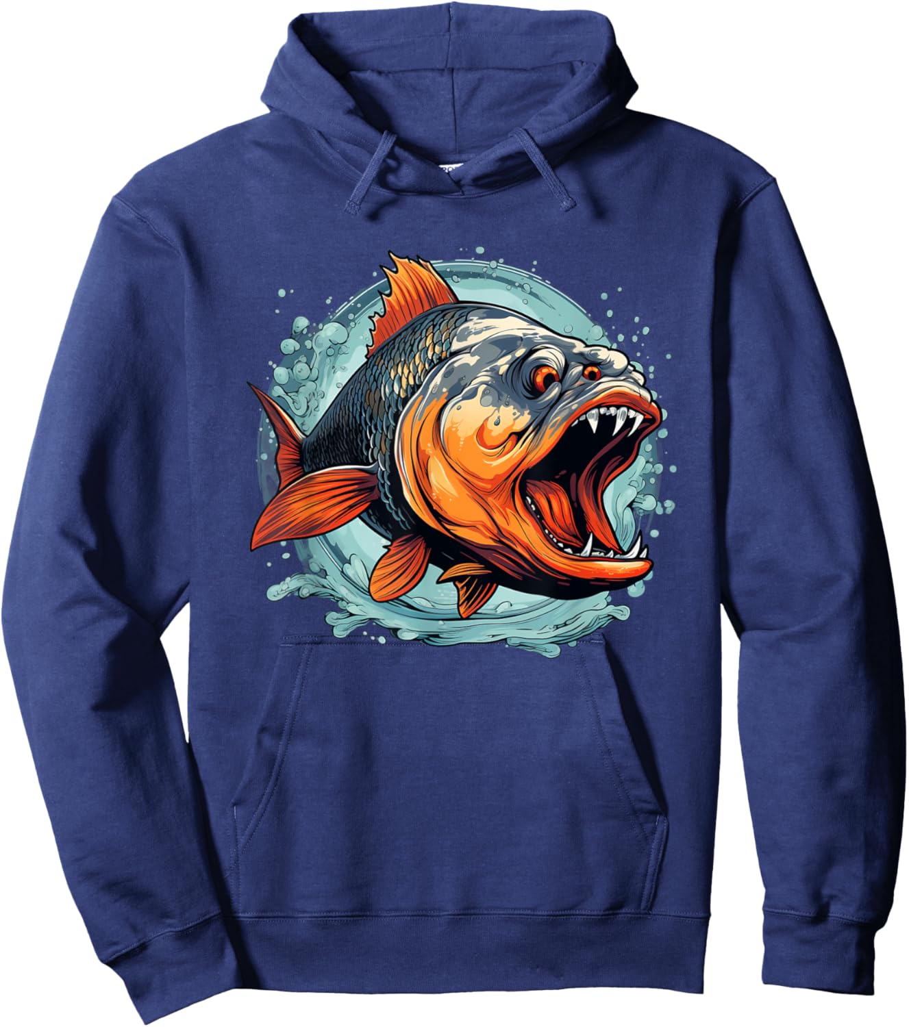 Cool Monster Fish for Piranha Lovers Hoodie - Hoodie | Navy