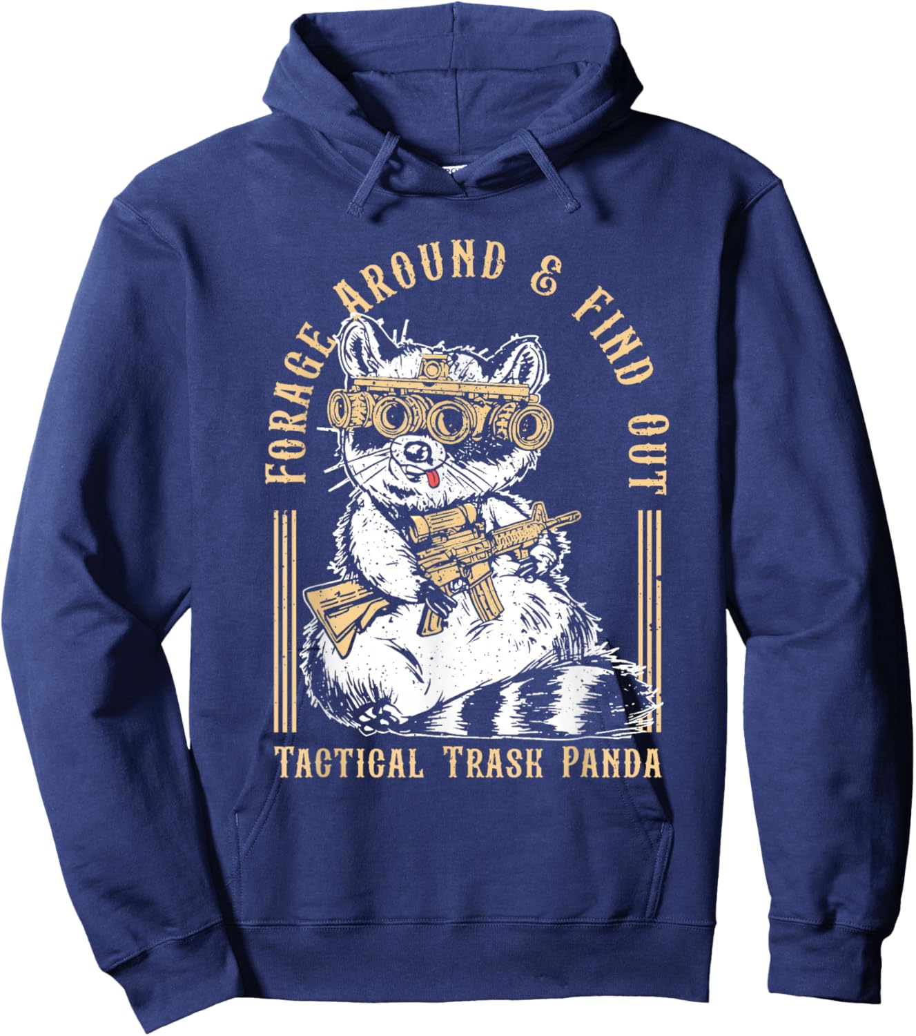 Forage Around & Find Out Tactical Trash Panda Hoodie - Hoodie | Navy