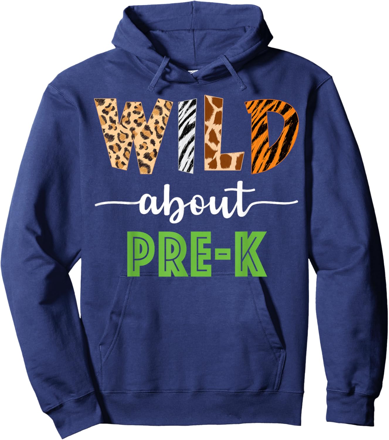 Wild About Pre-K Teacher Student Pre-K Zoo Safari Hoodie - Hoodie | Navy