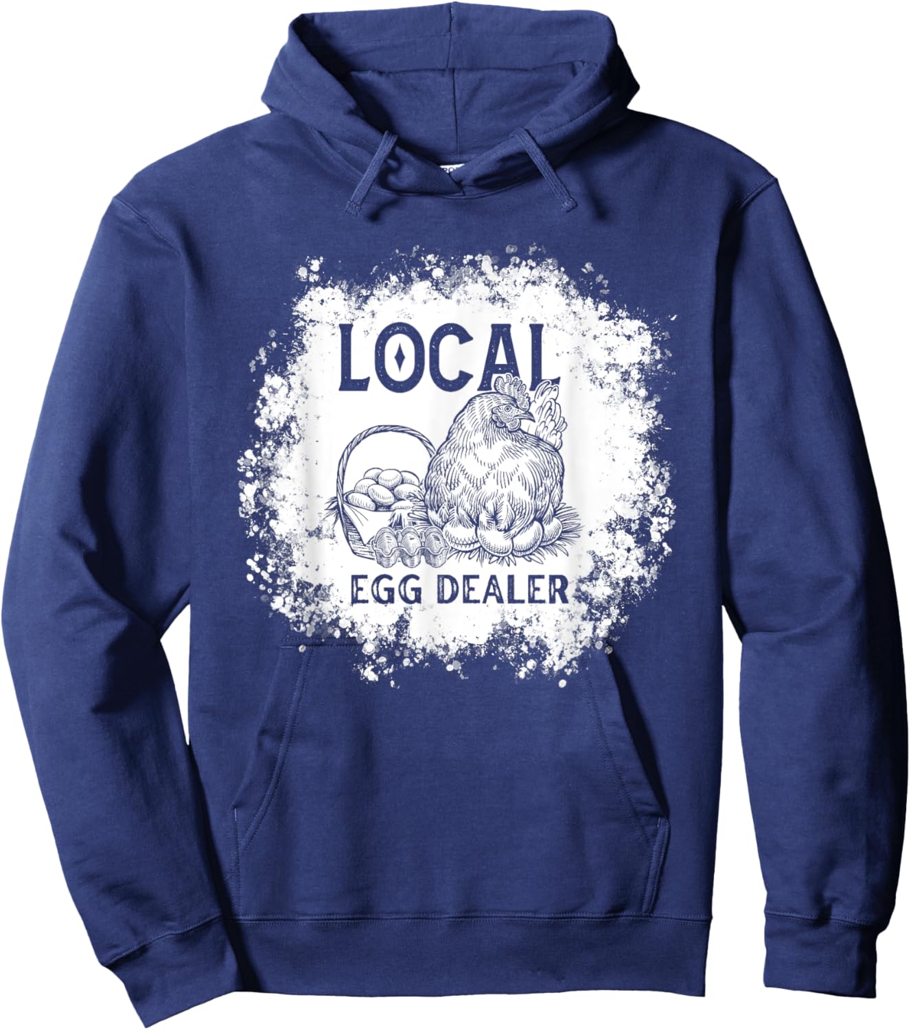 Funny Bleached Chicken Lover Farm Farmer Local Egg Dealer Hoodie - Hoodie | Navy