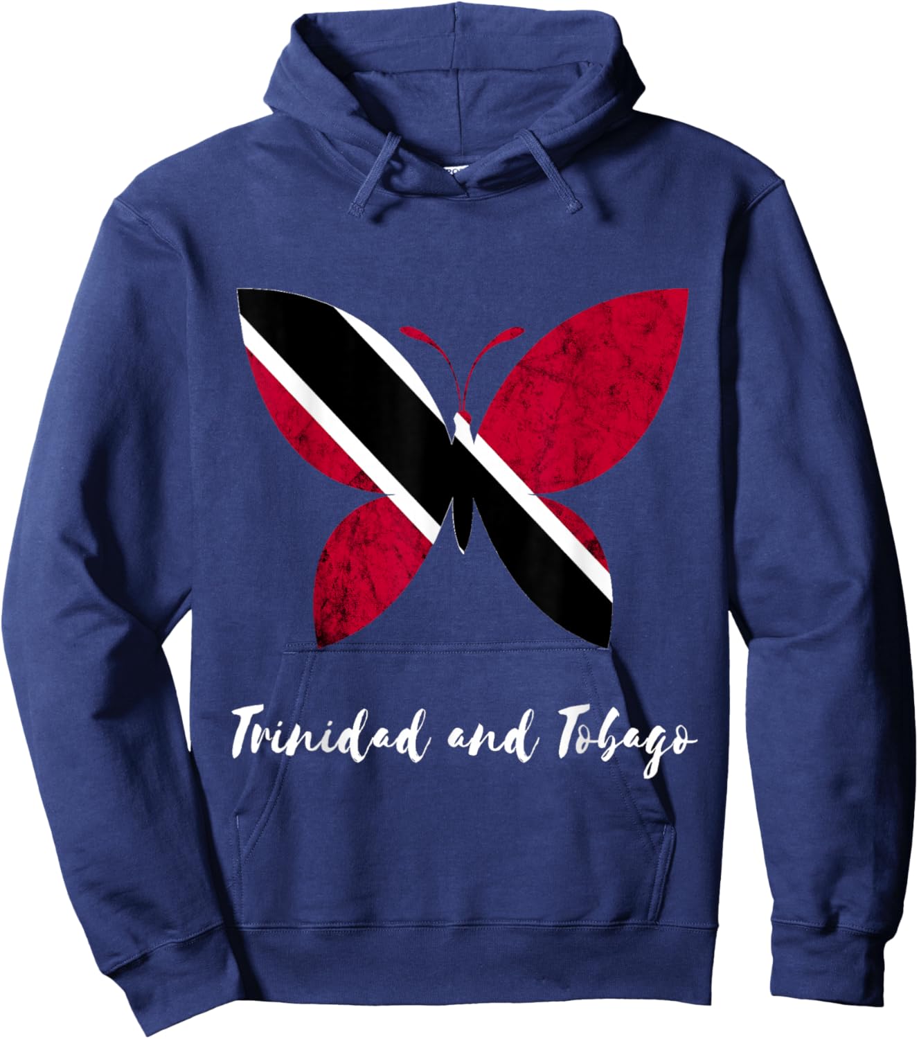 Trinidad And Tobago Vintage Butterfly Trinidadian Roots Hoodie - Hoodie | Navy