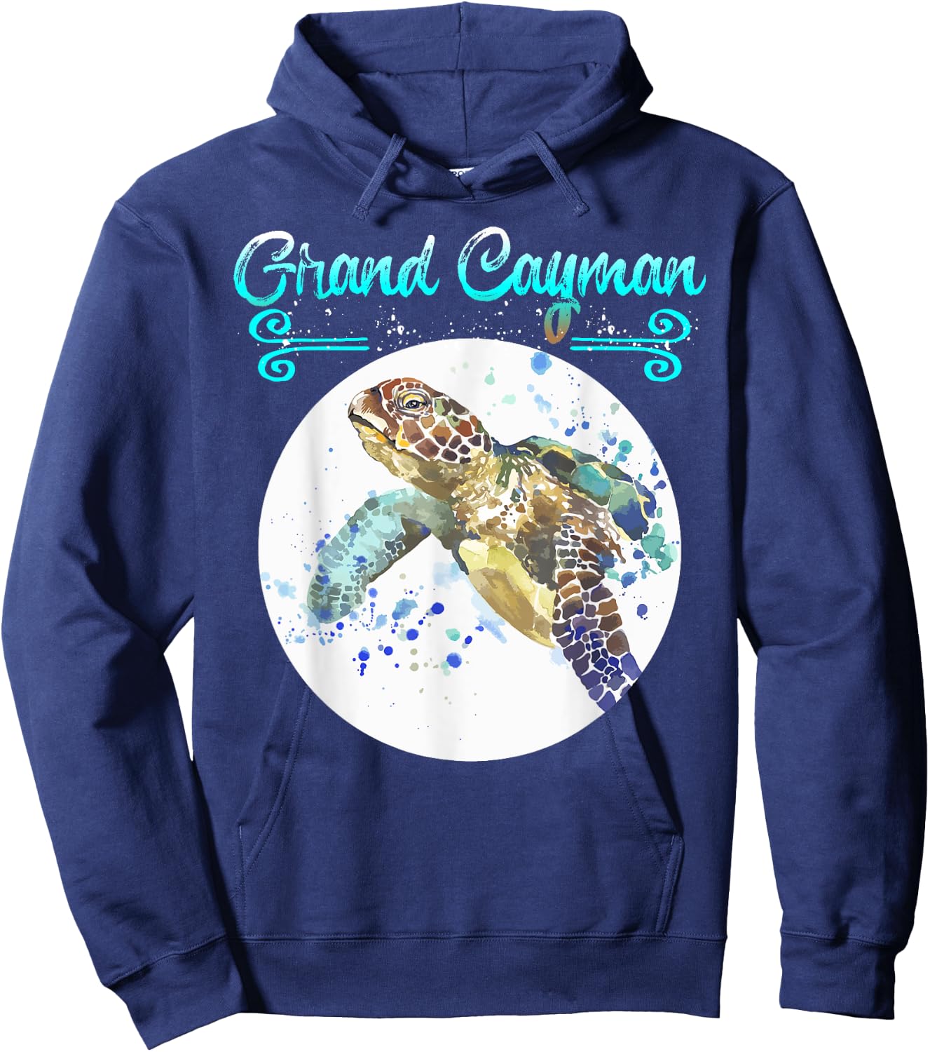 Grand Cayman Islands Turtle Tuna Stingray Blue Souvenir Gift Hoodie - Hoodie | Navy
