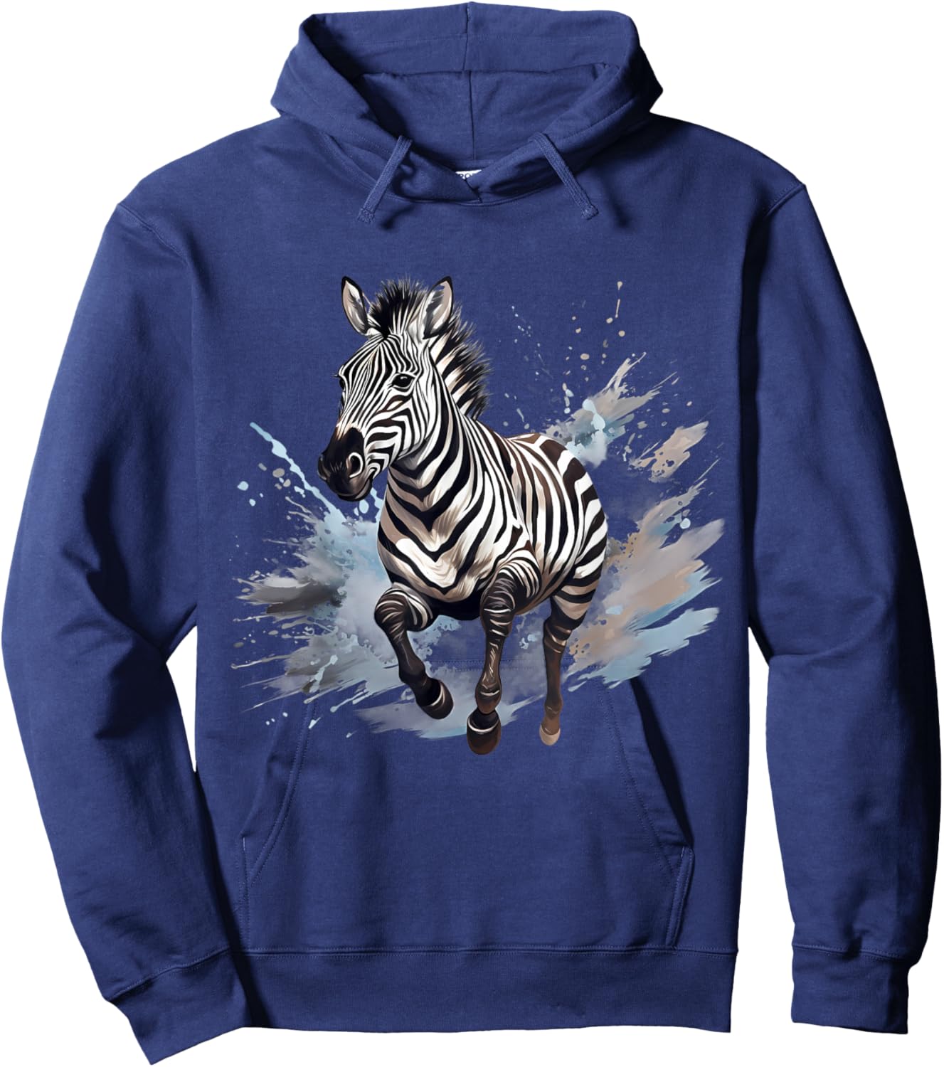 Zebra Splash Animal Art Wildlife Safari Savanna Nature Hoodie - Hoodie | Navy