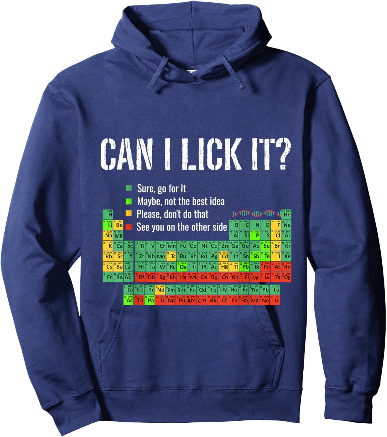 Lustig kann ich es lecken? 100 Tage Schulperiodensystem Hoodie - Hoodie | Navy