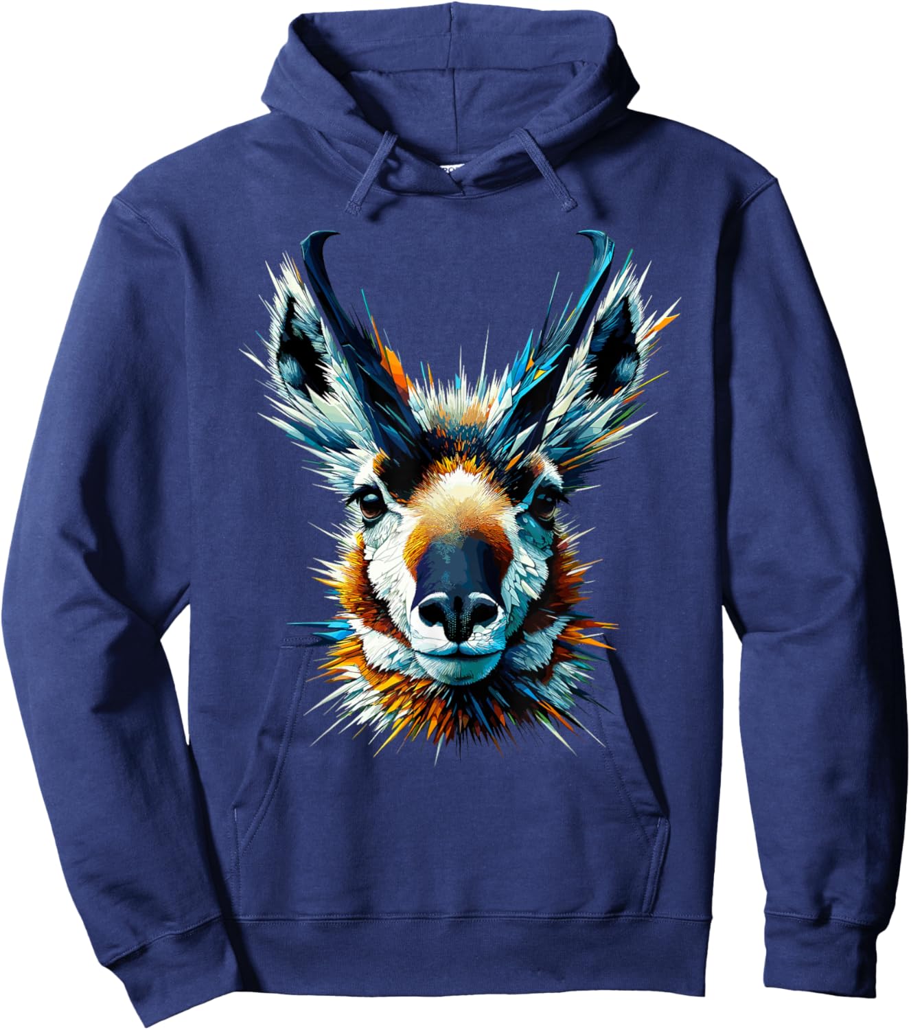 Polygon Art Pronghorn American Antelope Pronghorns Hoodie - Hoodie | Navy