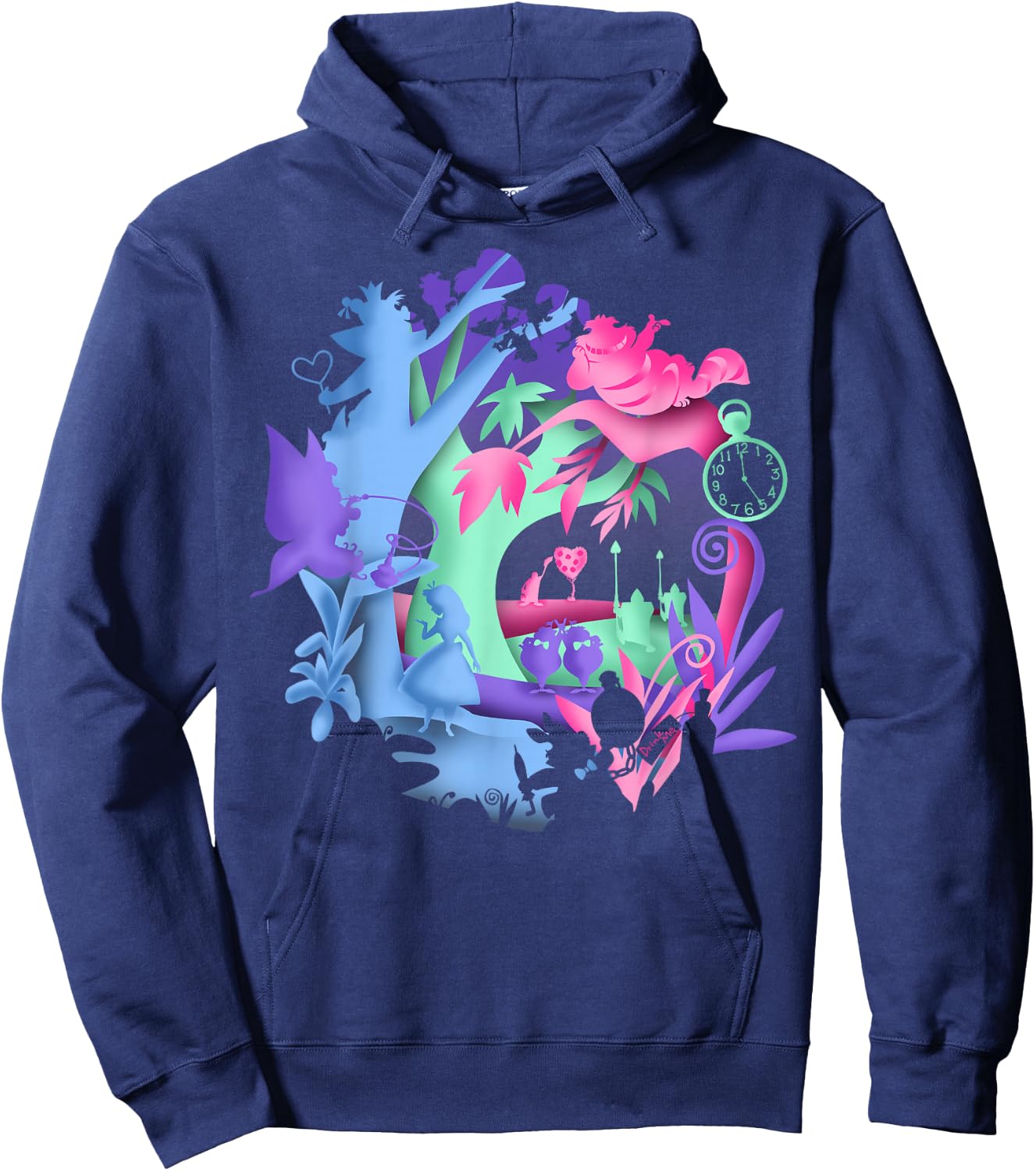 Disney Alice in Wonderland Neon Forest Silhouette Small Hoodie - Hoodie | Navy