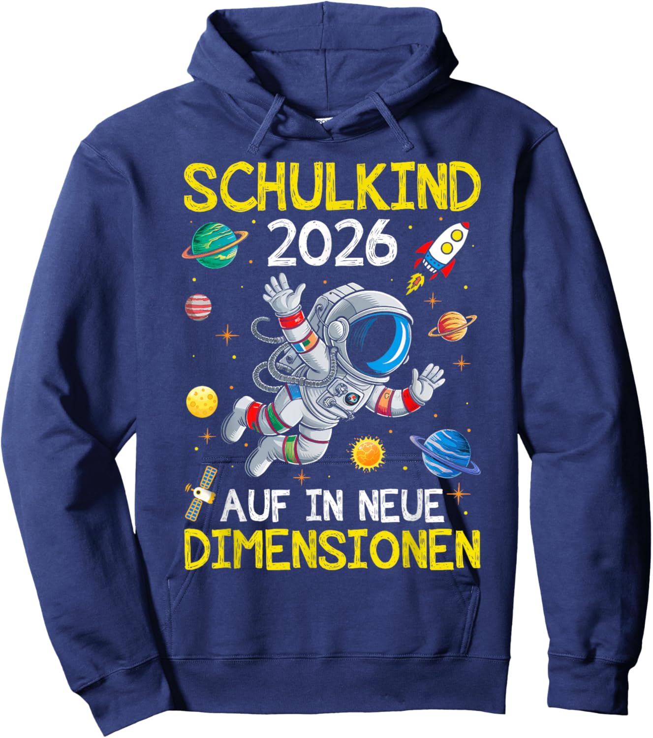 Schulkind 2026 Weltraum Planet Jungen Einschulung Astronaut Hoodie - Hoodie | Navy
