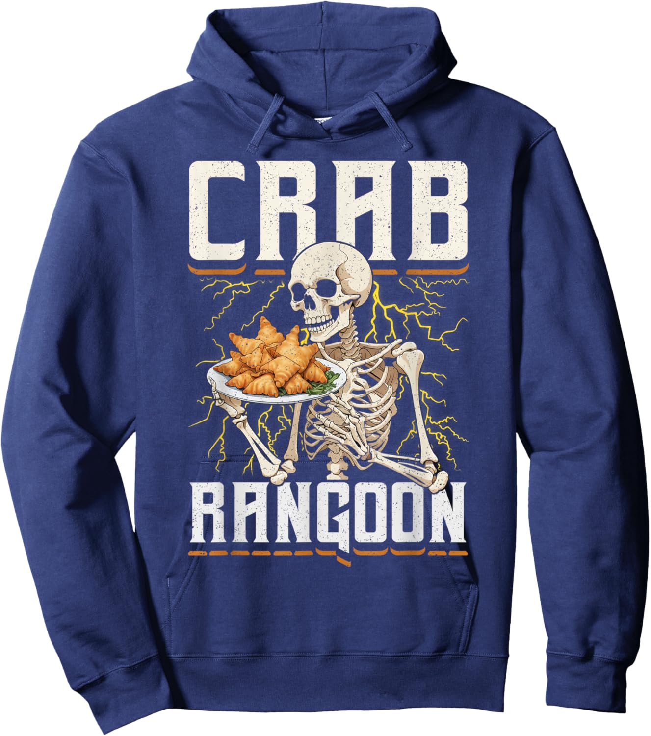 Crab Rangoon Skeleton Funny Chinese Food Costume Hoodie - Hoodie | Navy