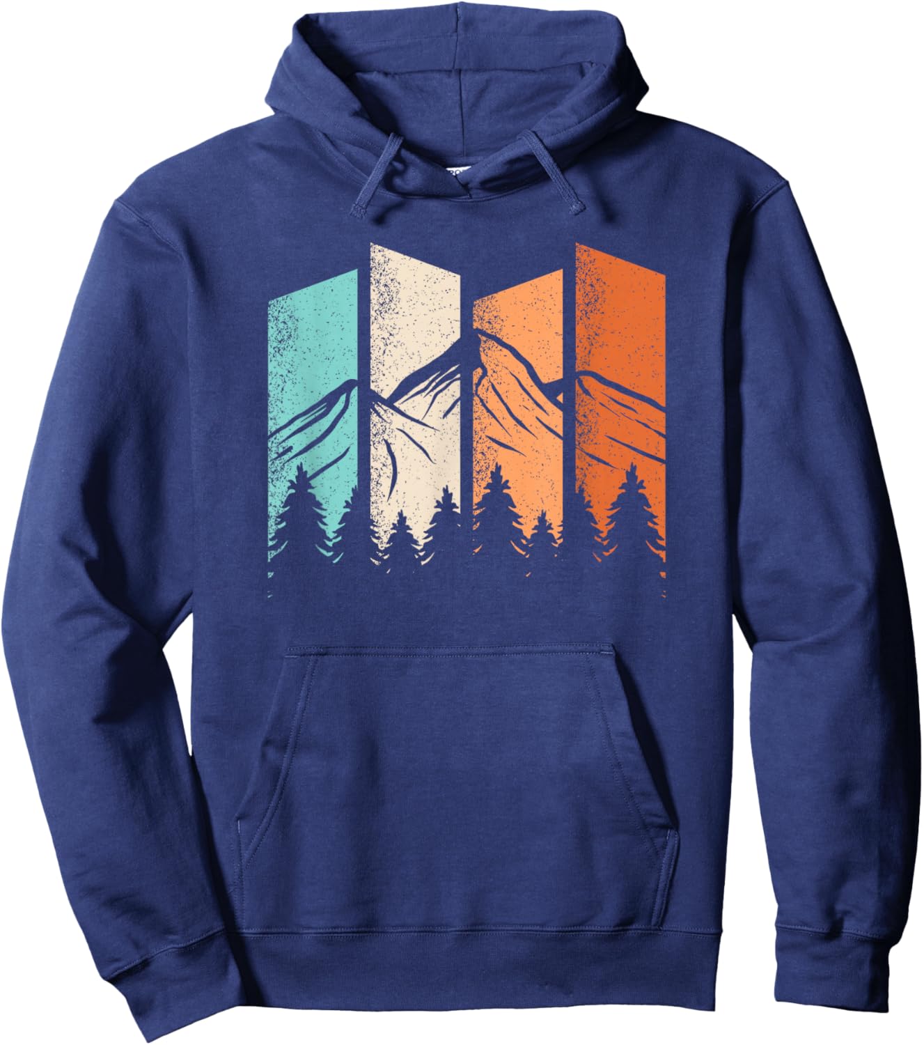 Retro Gebirge Wandern Landschaft Natur Outdoor Bergsteiger Hoodie - Hoodie | Navy