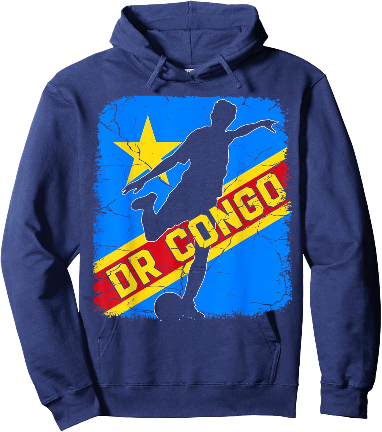 DR Congo Soccer Team DR Congo Flag Jersey Football Fans Hoodie - Hoodie | Navy