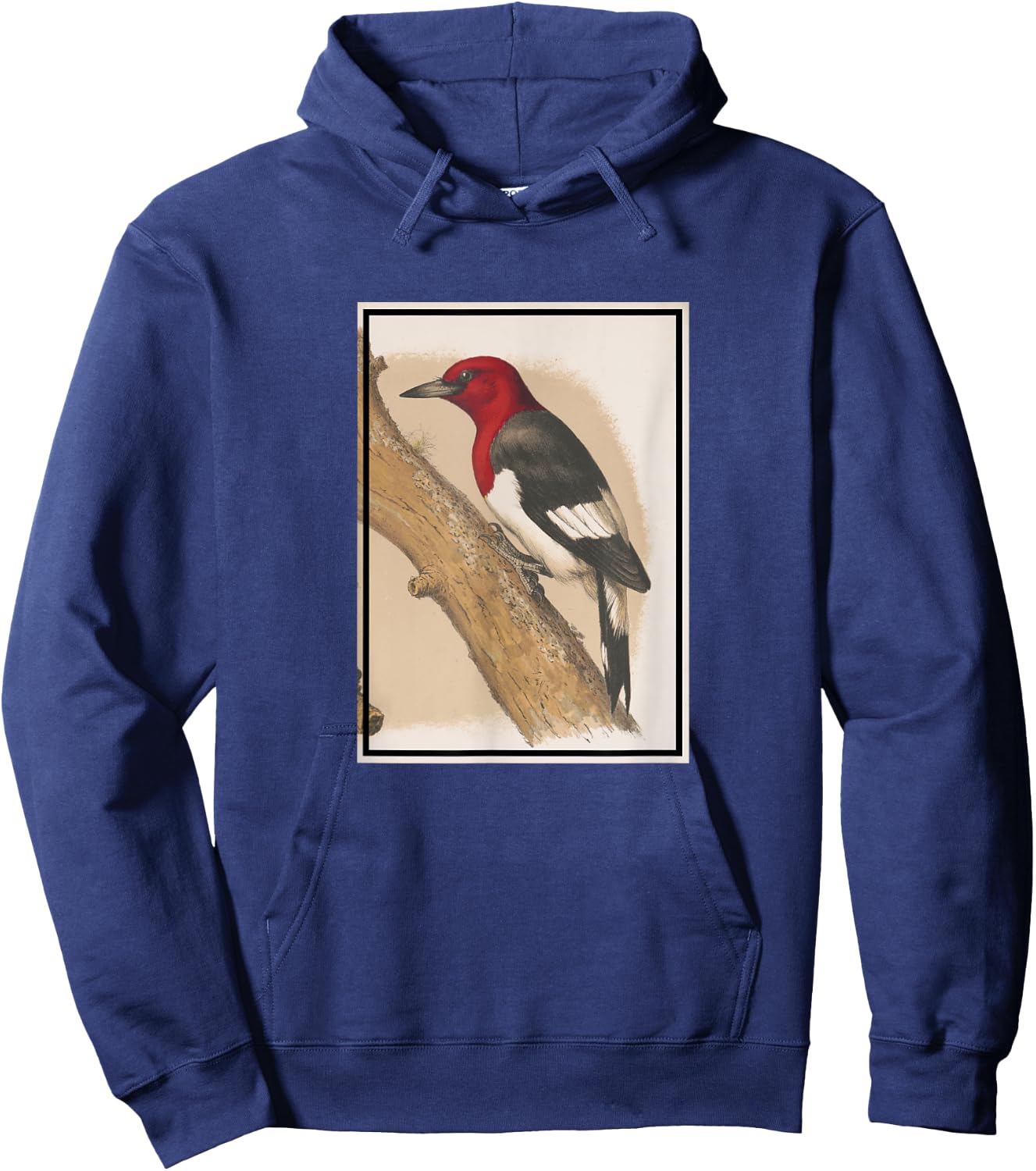 Red-headed Woodpecker Vintage Illustration (1874) Hoodie - Hoodie | Navy