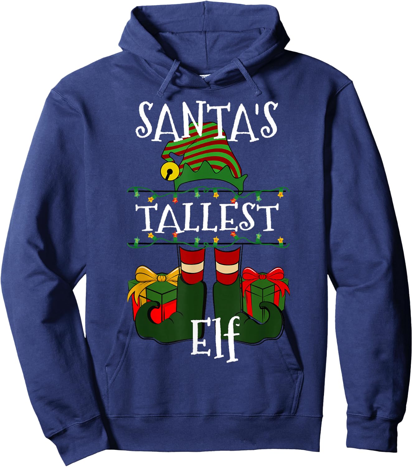 Funny Santa's Tallest Elf Christmas Humor For Tall People Hoodie - Hoodie | Navy