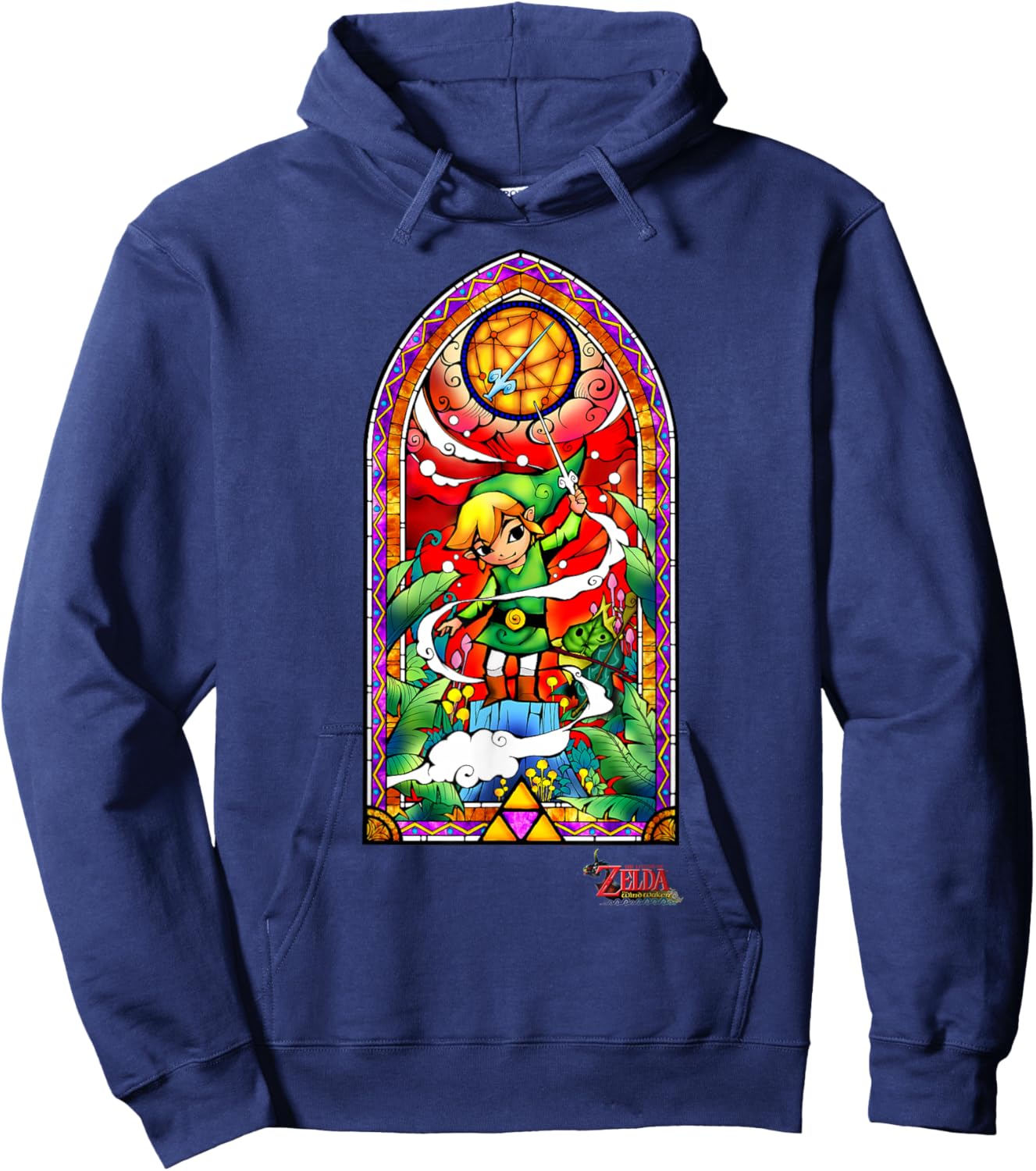 The Legend of Zelda The Wind Waker Link Stained Glass Hoodie - Hoodie | Navy