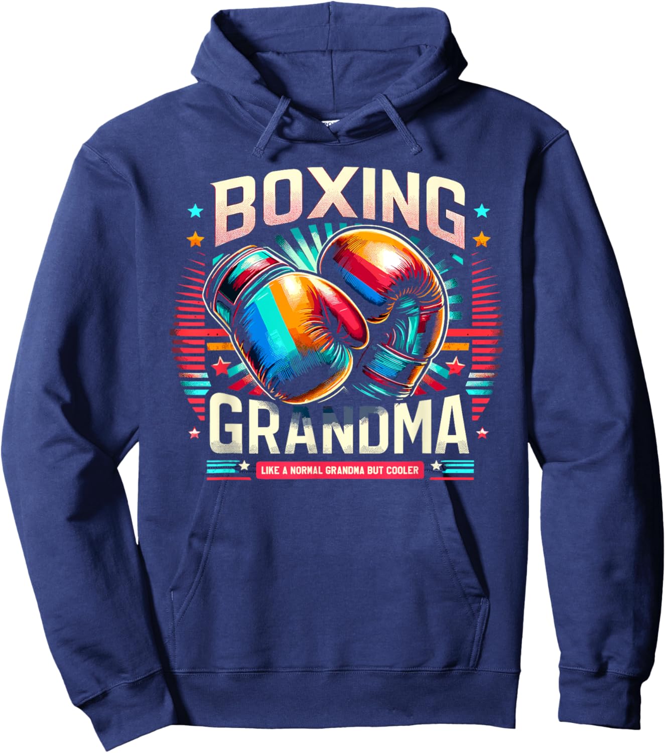 Boxing Grandma Grandmother Boxer Fan Hoodie - Hoodie | Navy