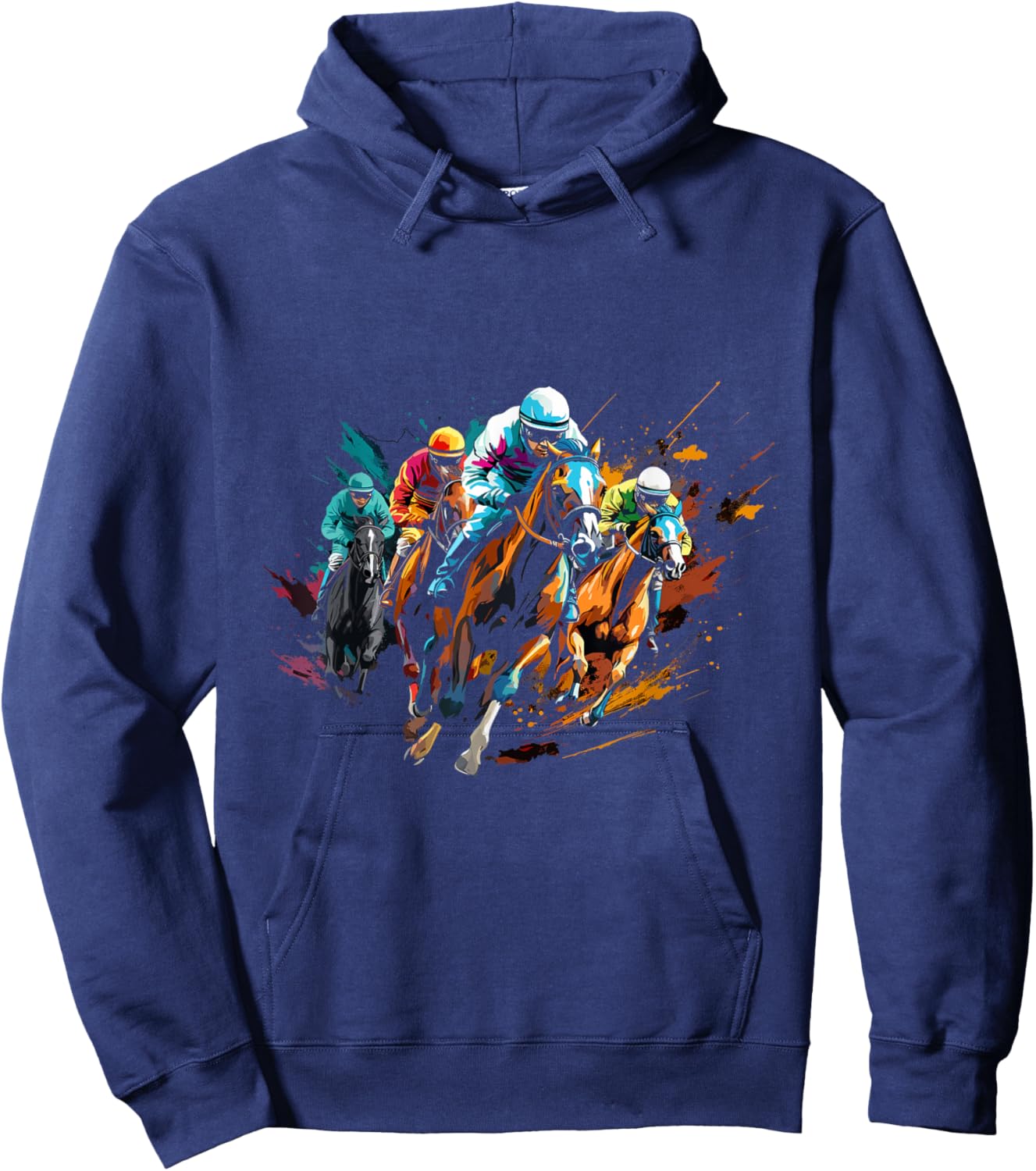 Funny Horse Racing Jockey Racer Derby Rider Race Track Hoodie - Hoodie | Navy