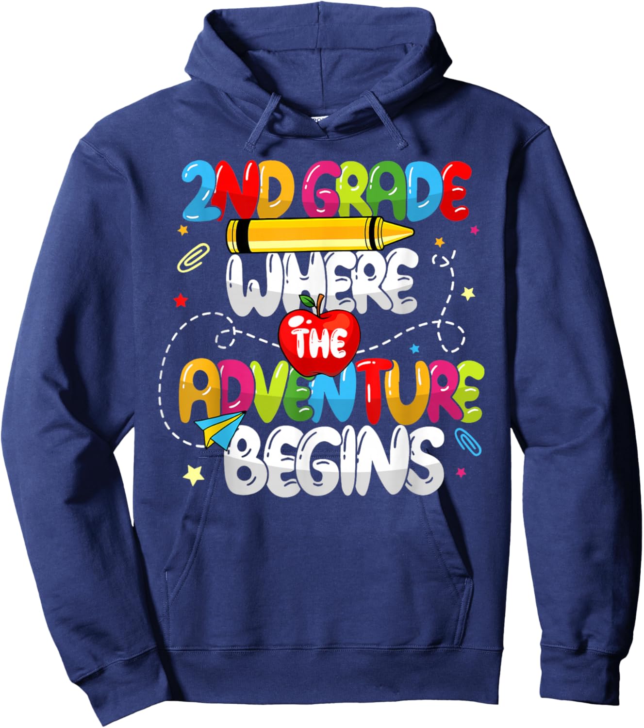2nd Grade Where The Adventure Begins Back To School Teacher Hoodie - Hoodie | Navy