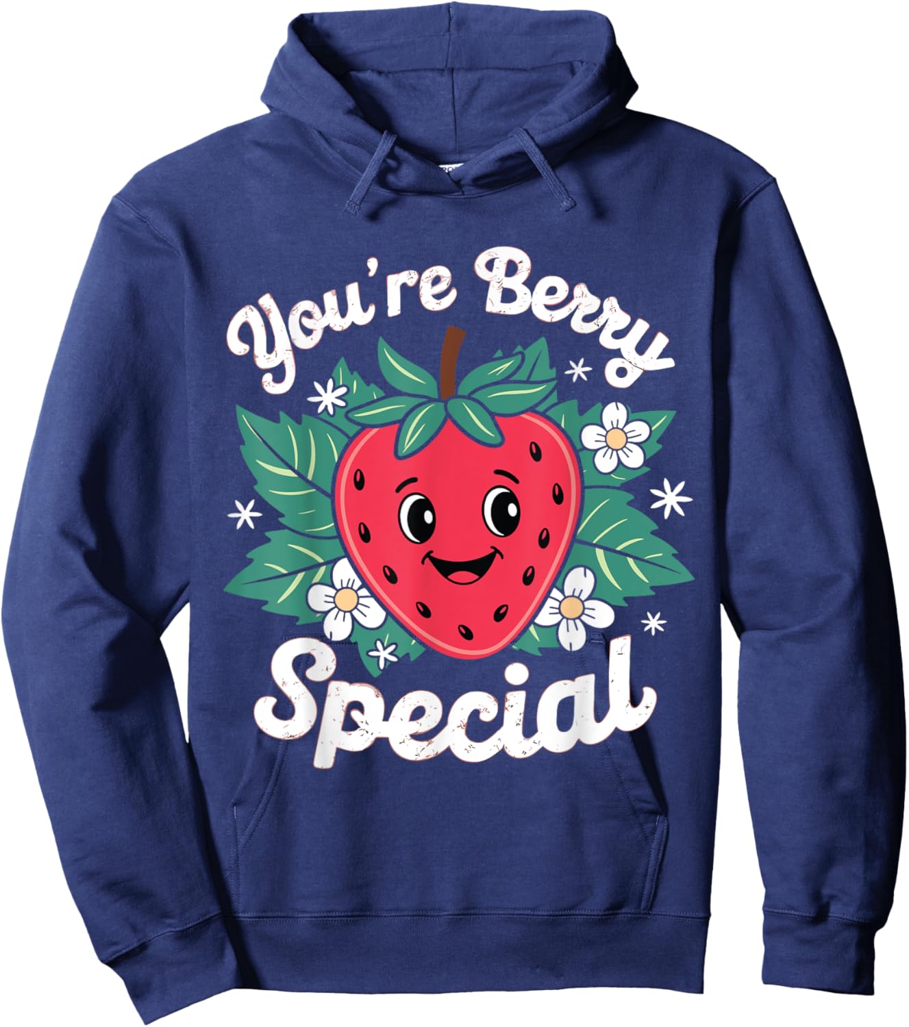 You're Berry Special Strawberry Design Cute Kawaii Fruit Pun Hoodie - Hoodie | Navy