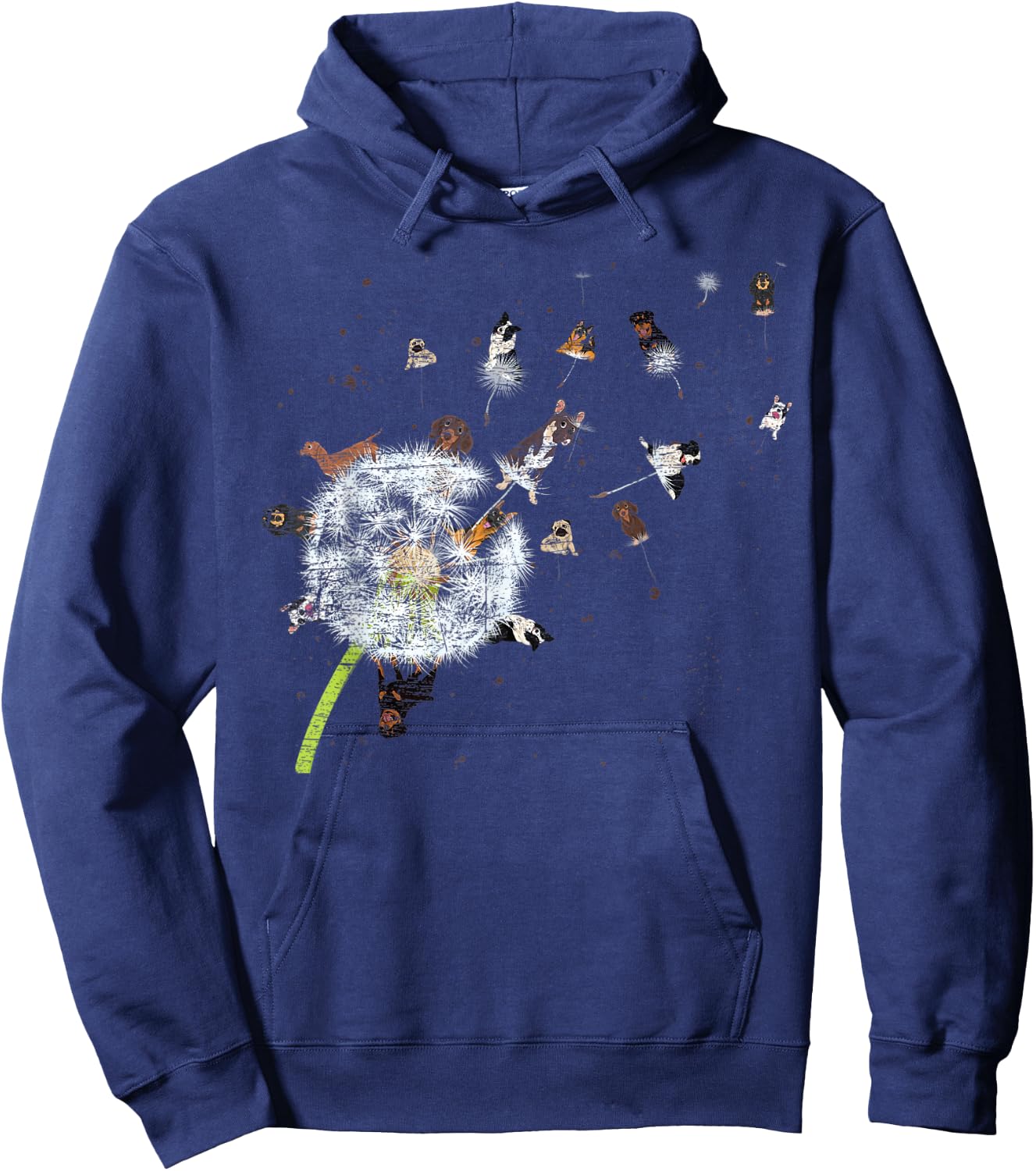Puppy Dandelion Dog Lover Dog Owner Flower Animal Dog Women Kids Hoodie - Hoodie | Navy
