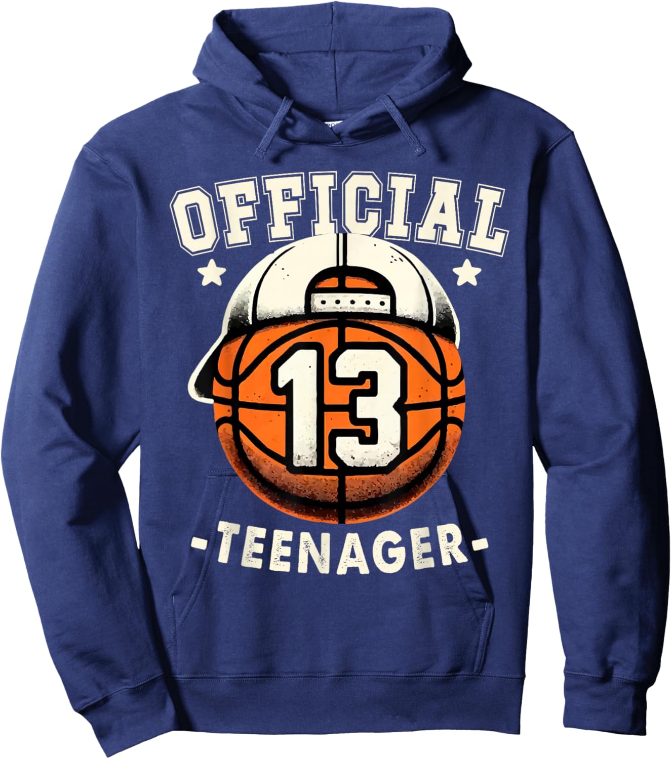 Official Teenager 13th Birthday 13 Year Boy Basketball Bday Hoodie - Hoodie | Navy