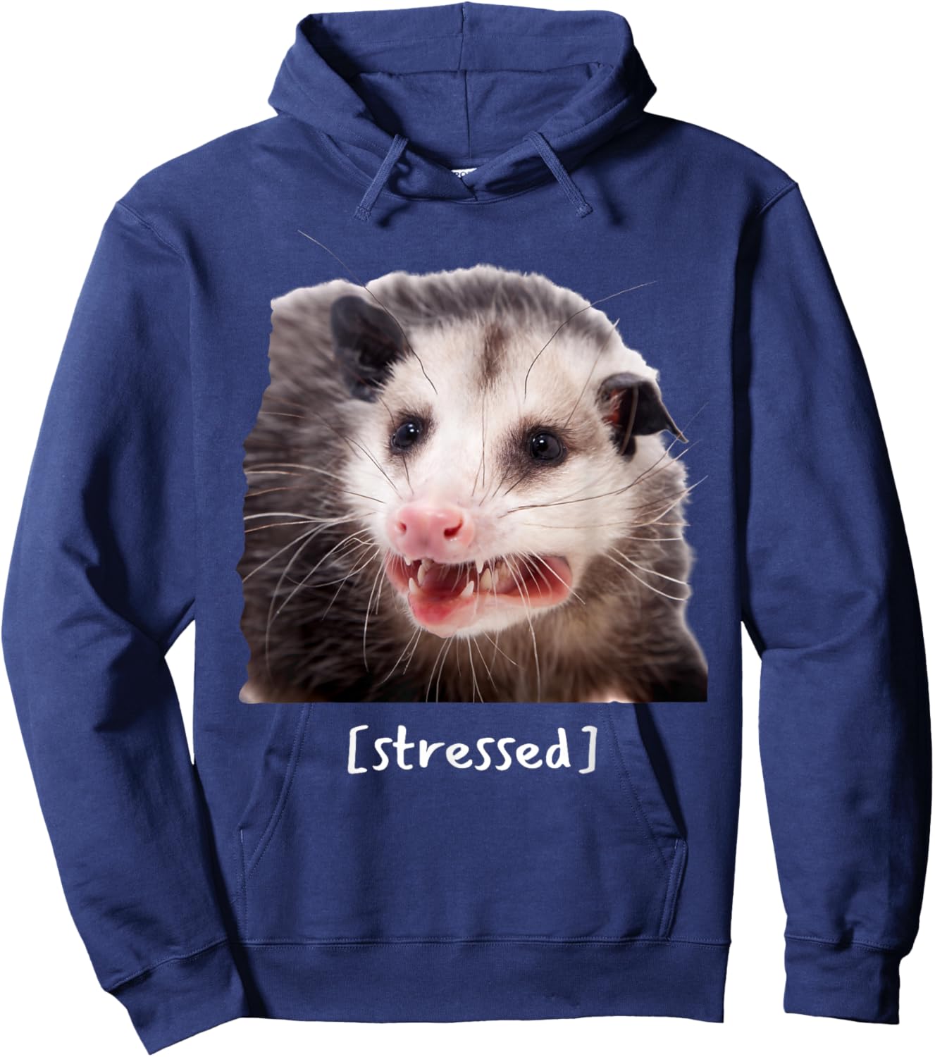 Opossum Stressed Funny Street Cat Meme Men Women Hoodie - Hoodie | Navy