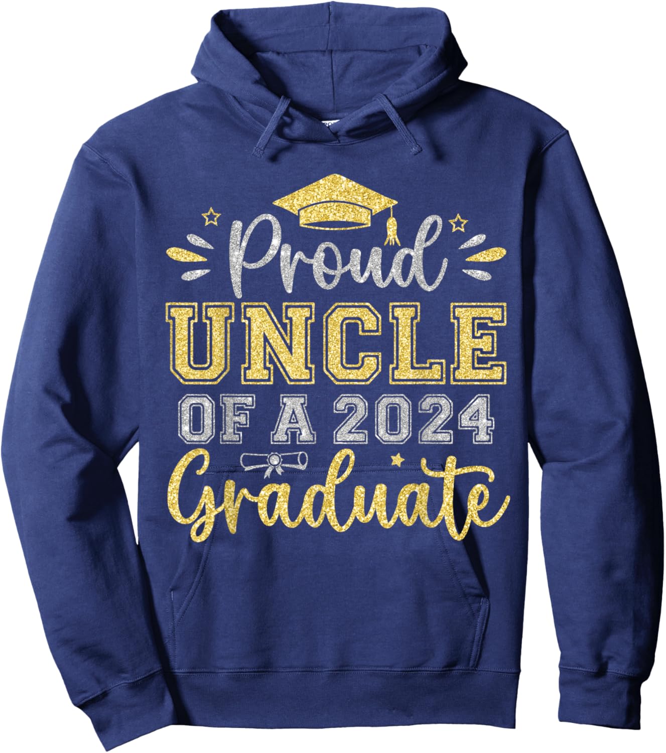 Proud Uncle of a 2024 Graduate Senior Graduation Men Hoodie - Hoodie | Navy