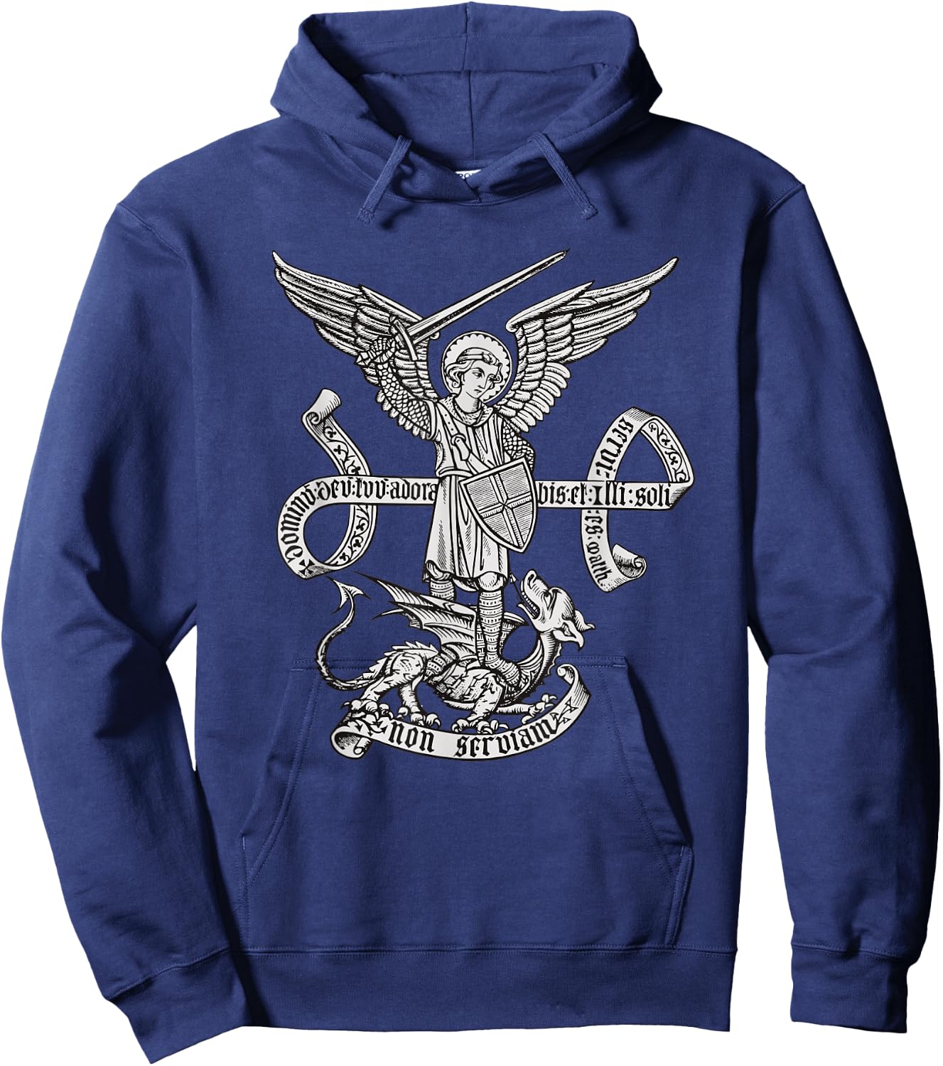 St Michael Archangel Catholic Angel defend us Hoodie - Hoodie | Navy