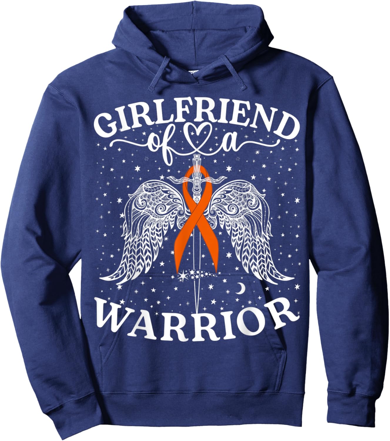 Girlfriend Of A Warrior Kidney Cancer Awareness Support Hoodie - Hoodie | Navy