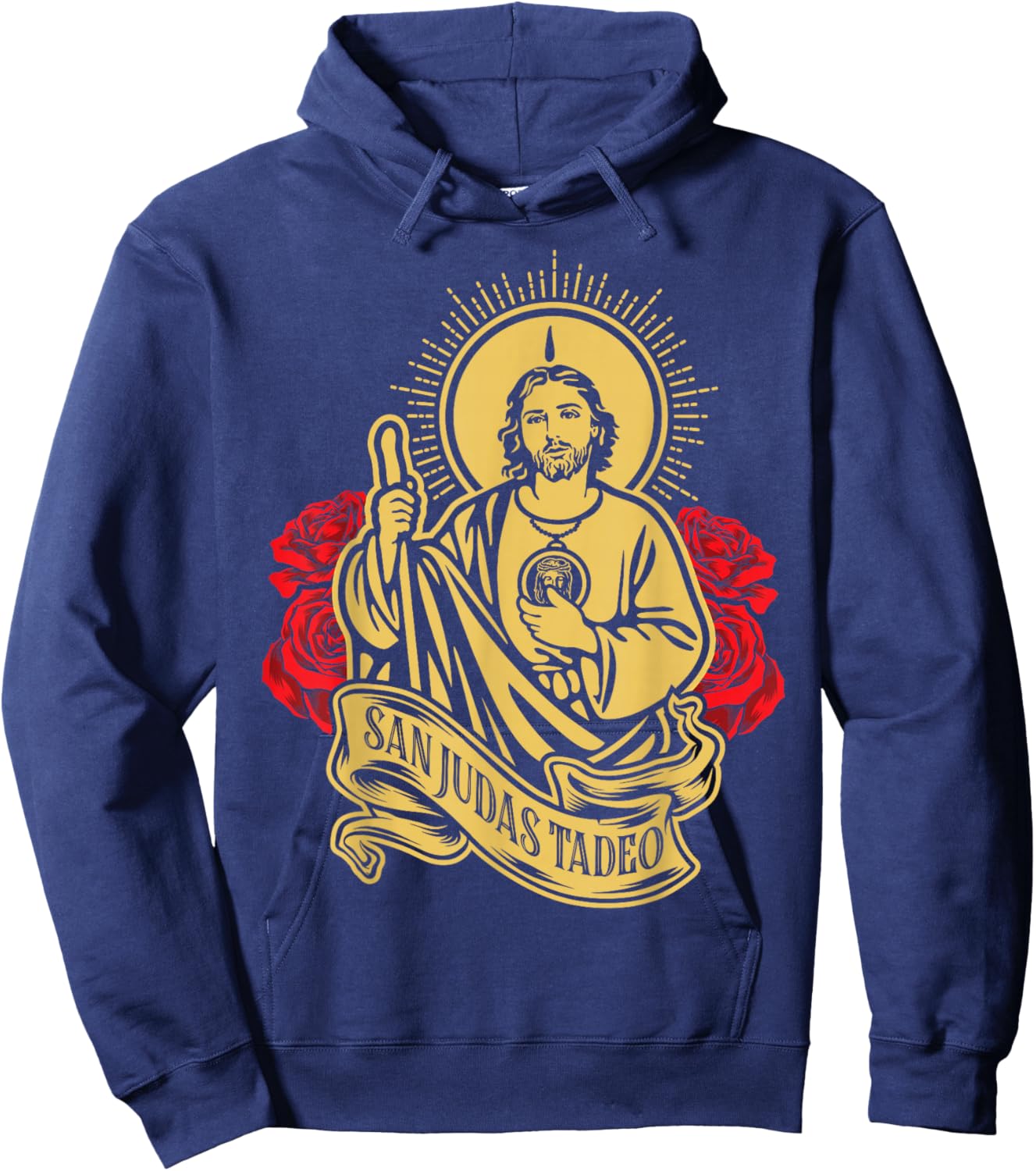 San Judas Tadeo Siempre A Mi Lado Spanish Jesus Hoodie - Hoodie | Navy