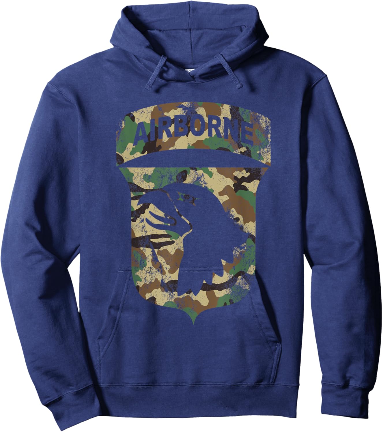Camo 101st Airborne Division - BDU Retro Vintage Camouflage Hoodie - Hoodie | Navy