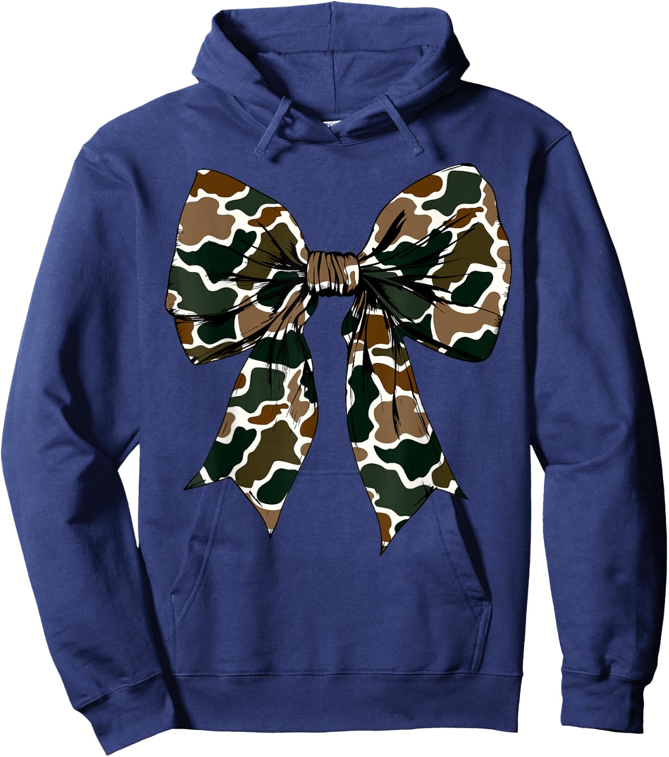 Old School Camouflage Coquette Bow Fall Hunting Military Hoodie - Hoodie | Navy