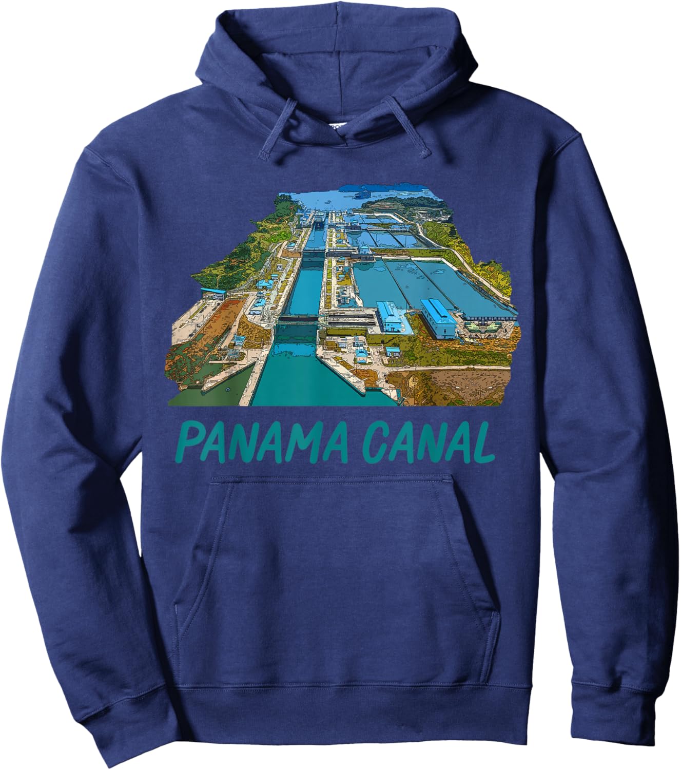 Panama Canal Locks Transit Souvenir Commemorative Keepsake Hoodie - Hoodie | Navy