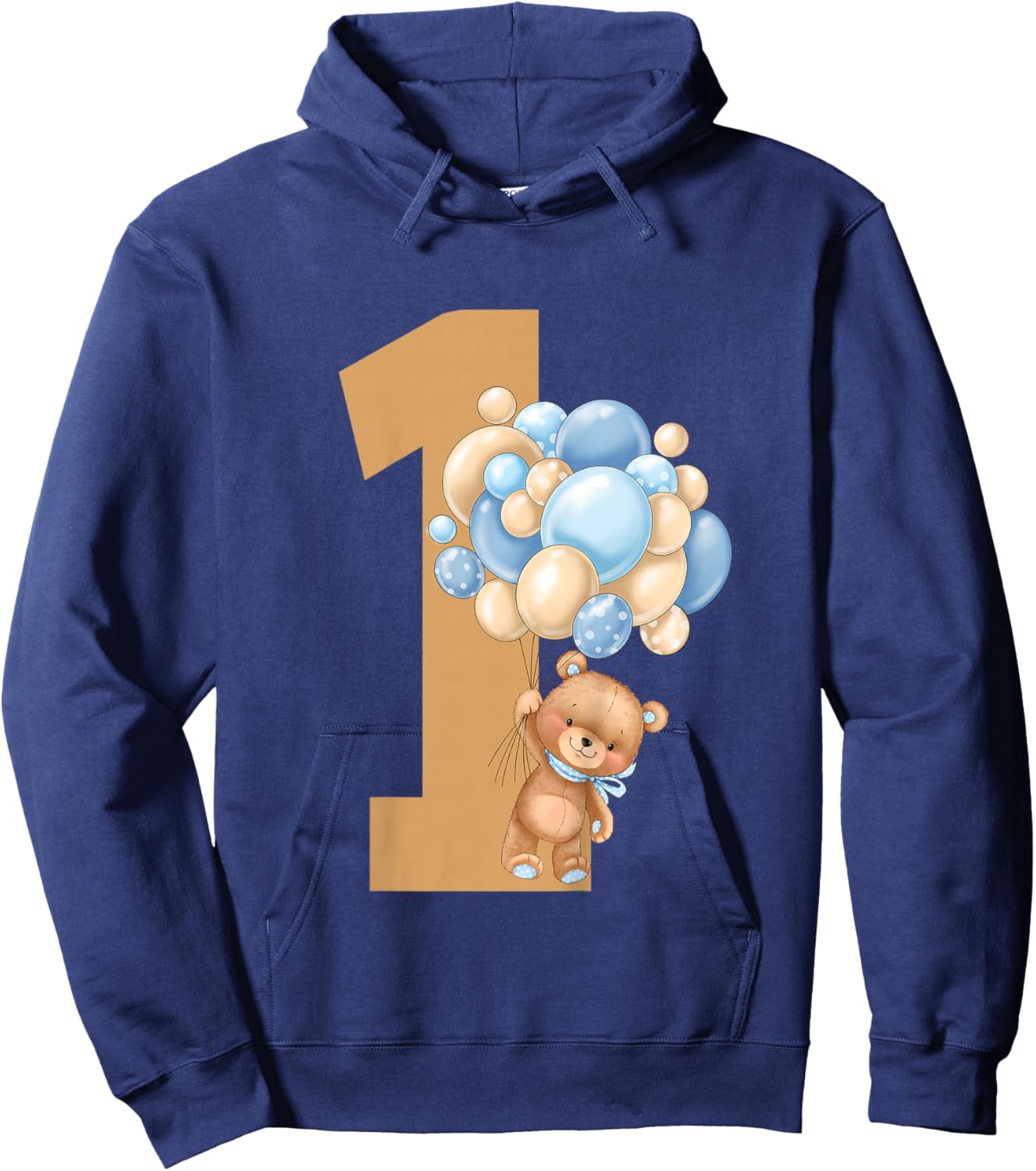 Beary First Birthday Teddy Bear 1st Birthday Boy Matching Hoodie - Hoodie | Navy