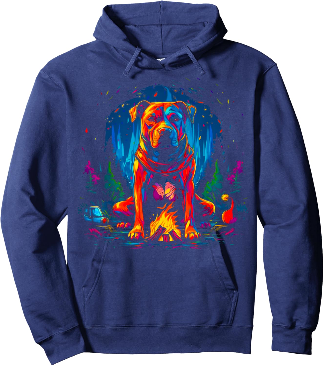 Pitbull Dog Camping Hoodie - Hoodie | Navy