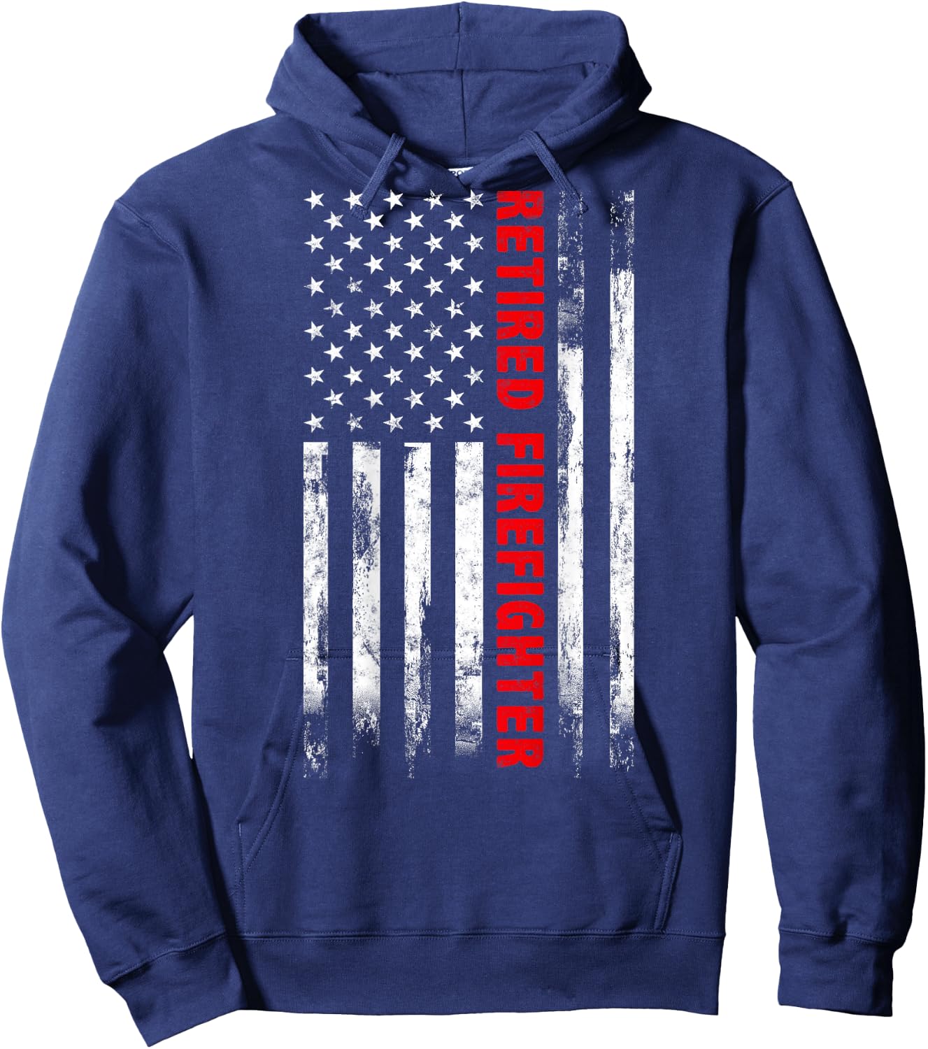 Retired Firefighter Thin Red line American flag Gift Fireman Hoodie - Hoodie | Navy