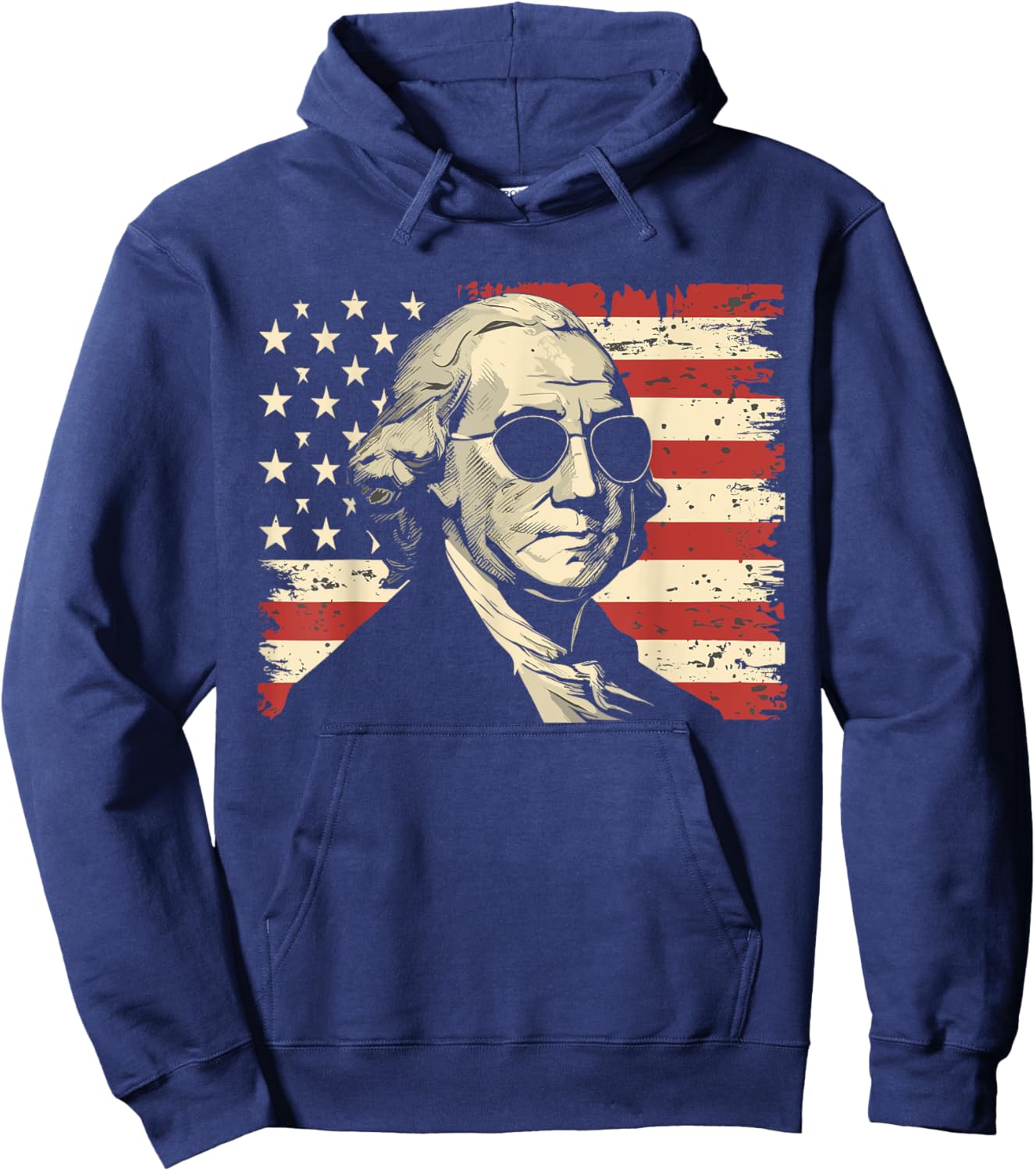 George Washington With Sunglasses | George Washington Hoodie - Hoodie | Navy