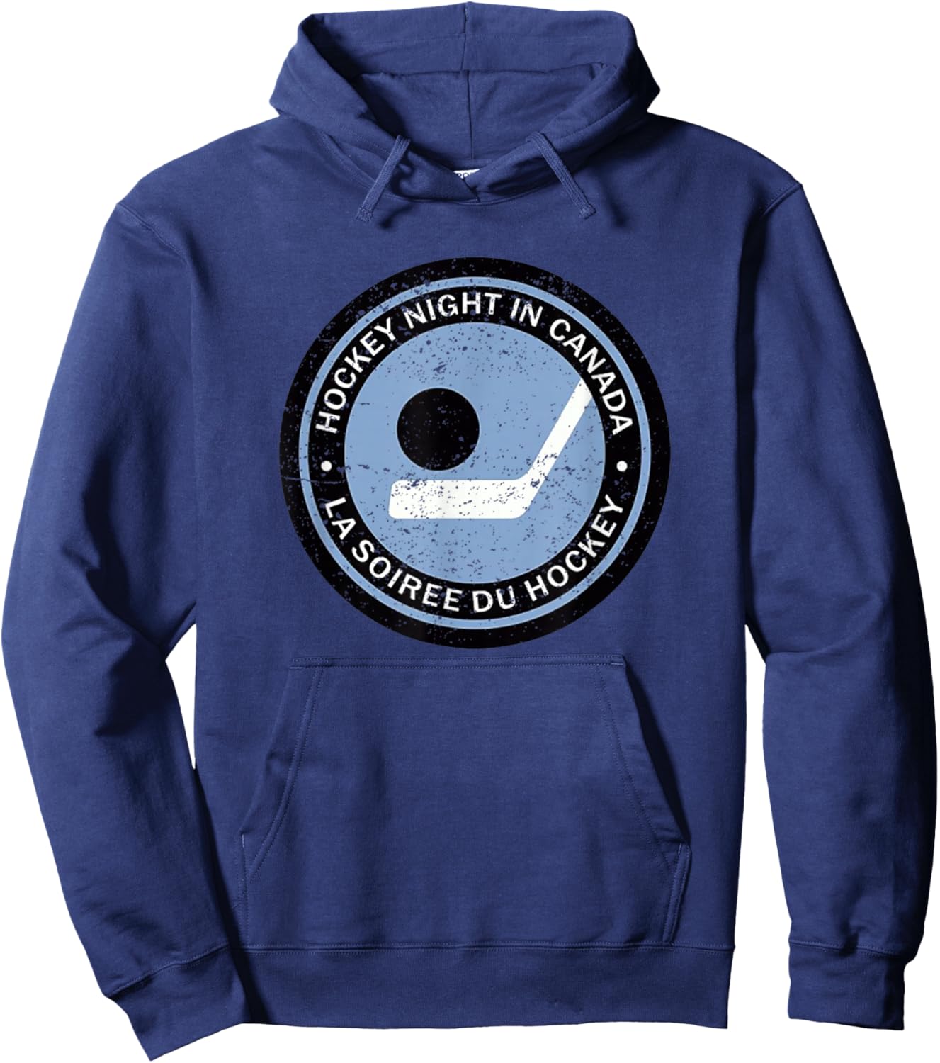 Vintage Retro Hockey Night in Canada Hockey Player Team Hoodie - Hoodie | Navy