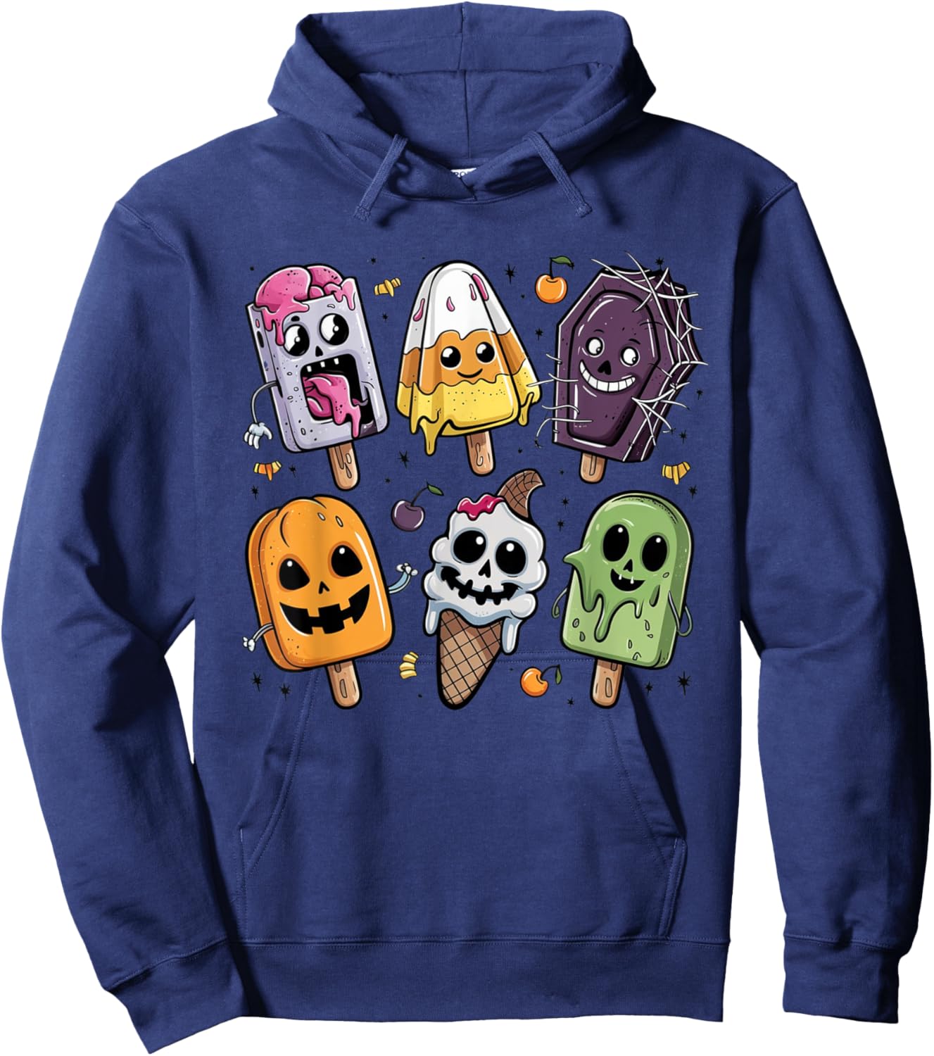 Funny Popsicle Summer Horror Halloween Ice Cream Summerween Hoodie - Hoodie | Navy