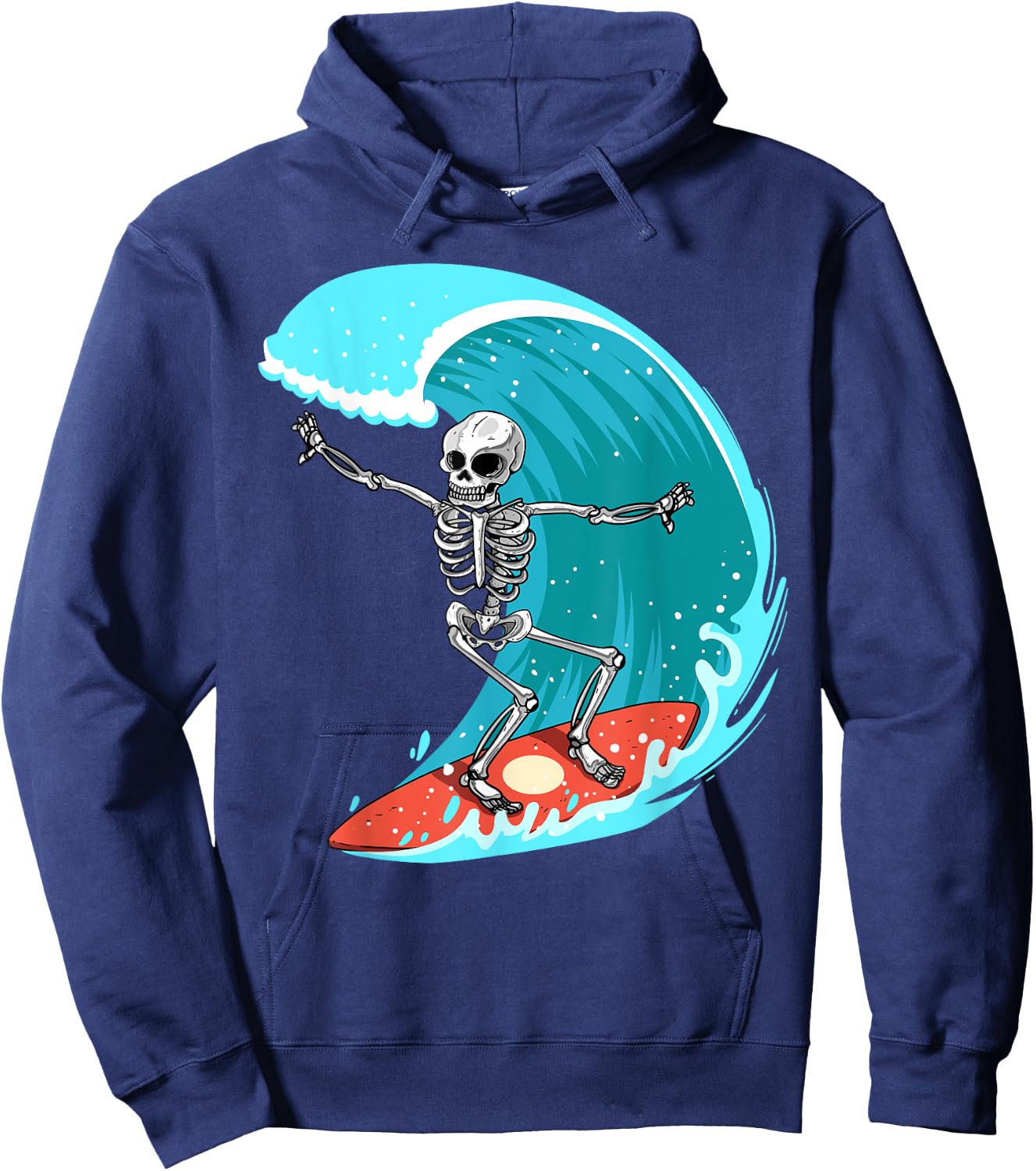 Skeleton Surfer Halloween Funny Wave Surfing Surf Costume Hoodie - Hoodie | Navy