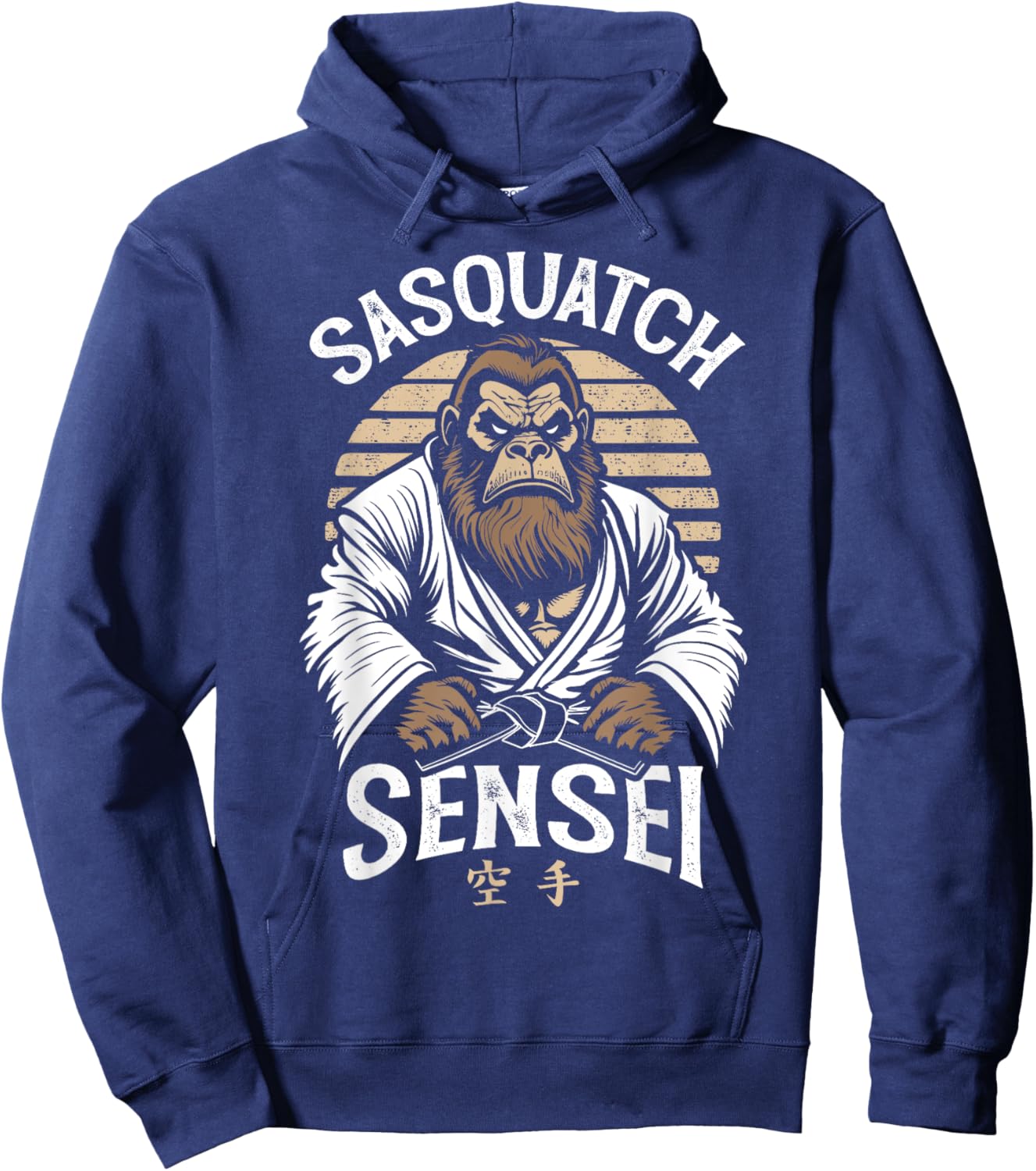 Karate Warrior Legend Sasquatch Sensei Bigfoot Martial Arts Hoodie - Hoodie | Navy