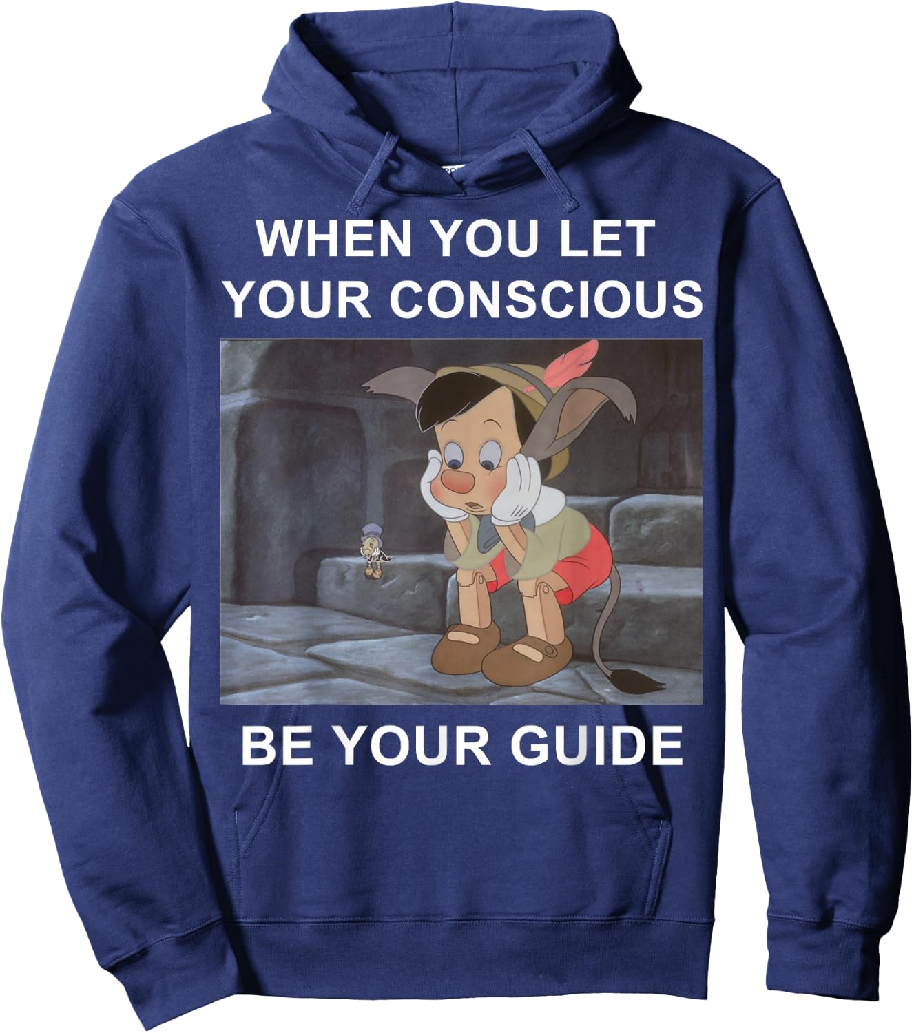 Disney Pinocchio When You Let Your Conscious Be Your Guide Hoodie - Hoodie | Navy