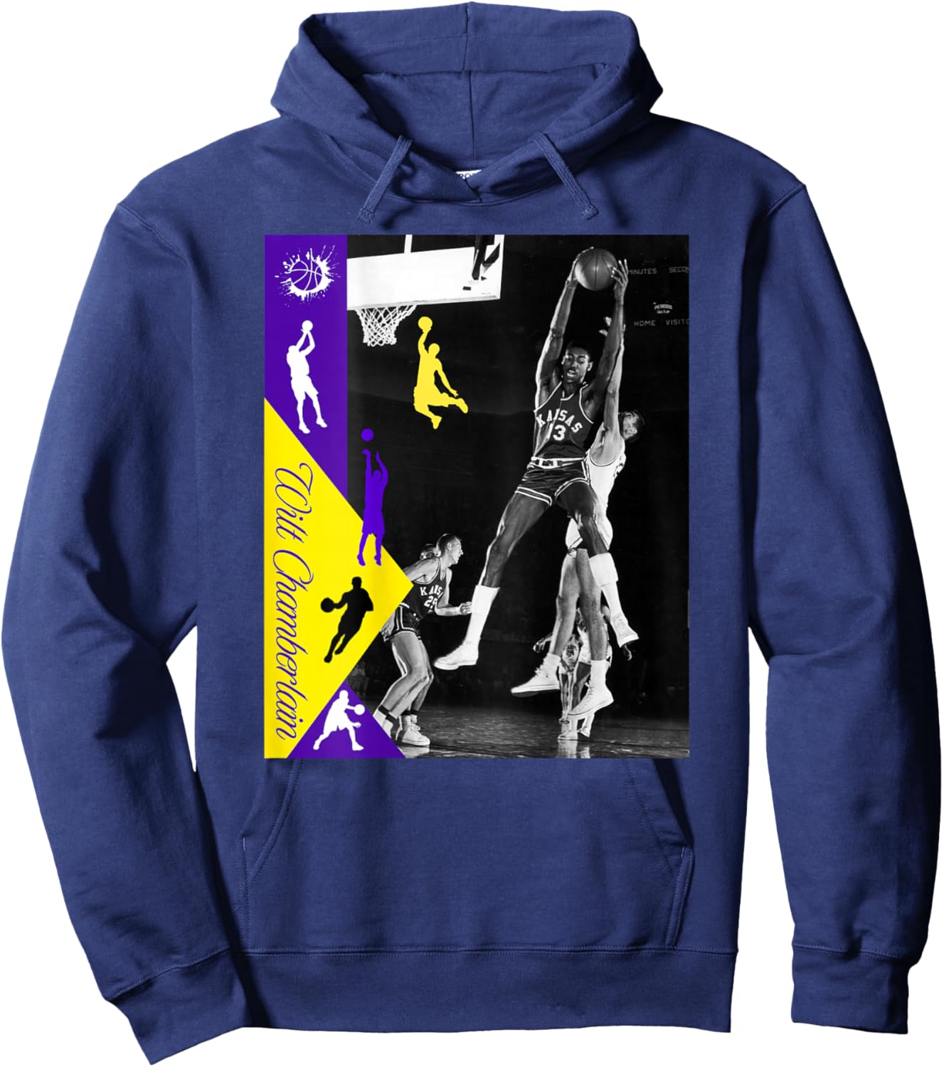 Wilt Chamberlain_NBA_002_Back Printed Hoodie - Hoodie | Navy